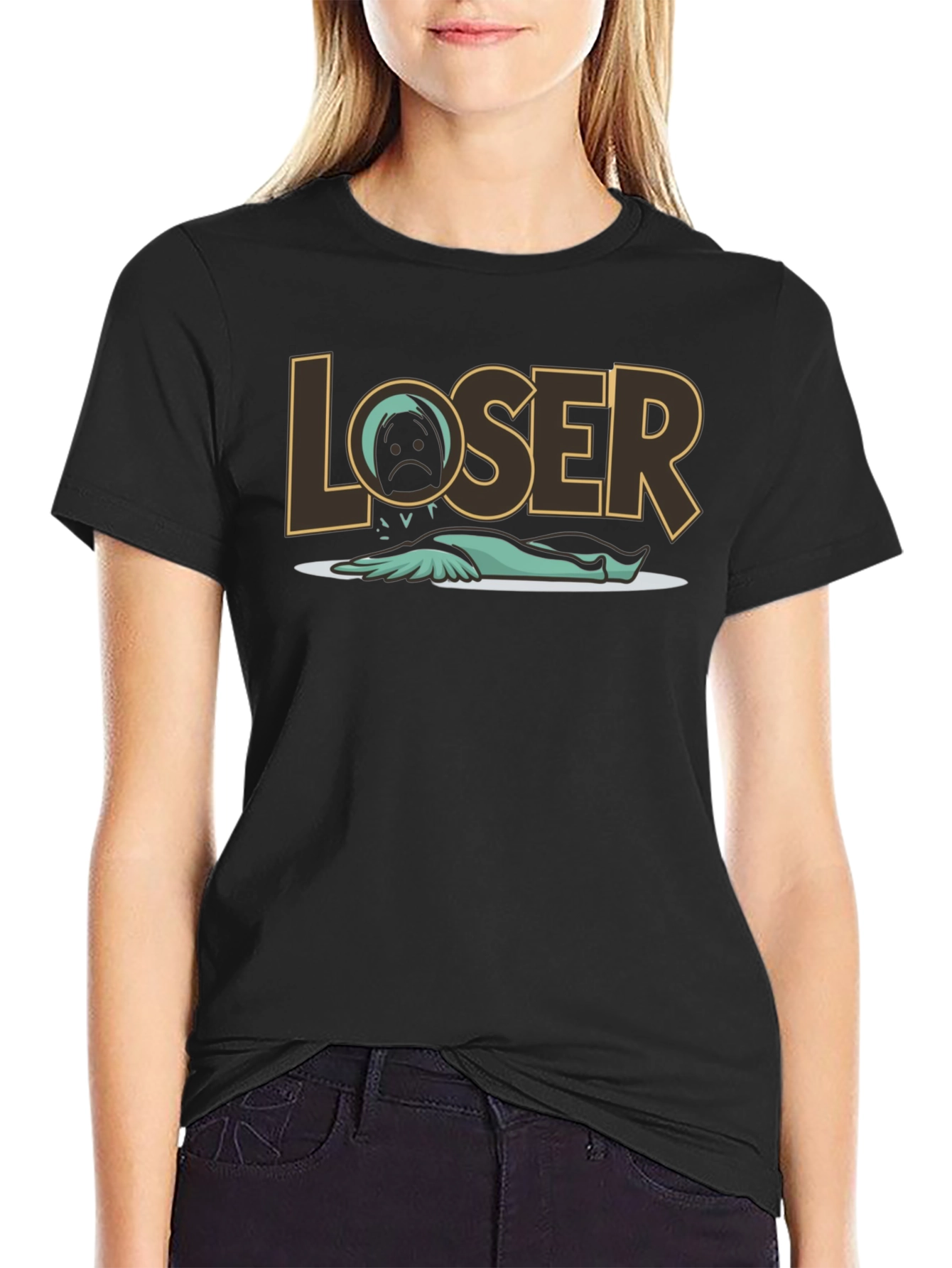 Black Loser Graphic Tee - Funny T-Shirt view 2