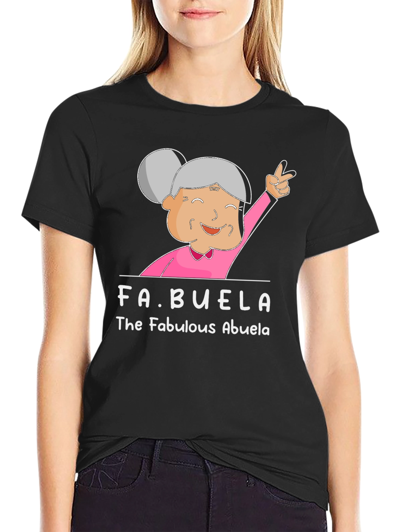 Black Fabulous Abuela T-Shirt - Grandma Humor view 2