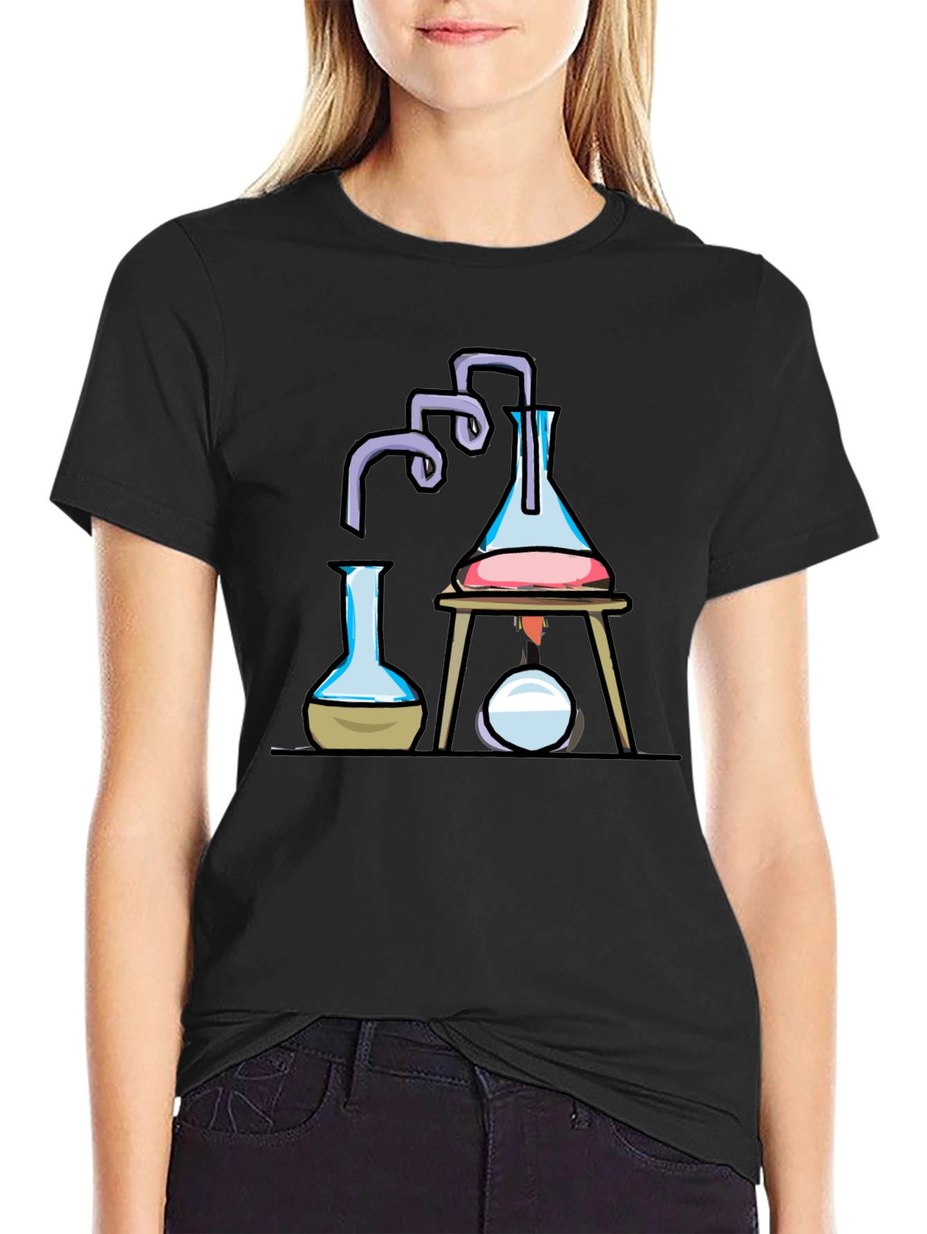 Black Science Beaker T-Shirt | Chemistry Lab Design view 2