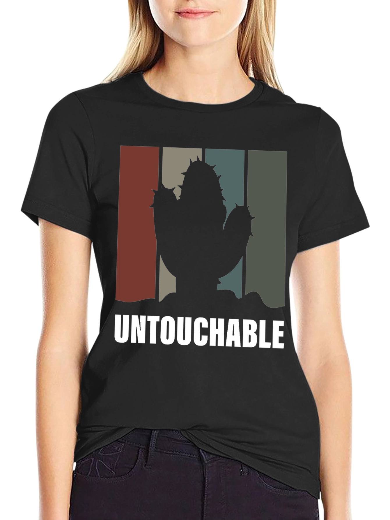 Black Untouchable Cactus Graphic T-Shirt view 2