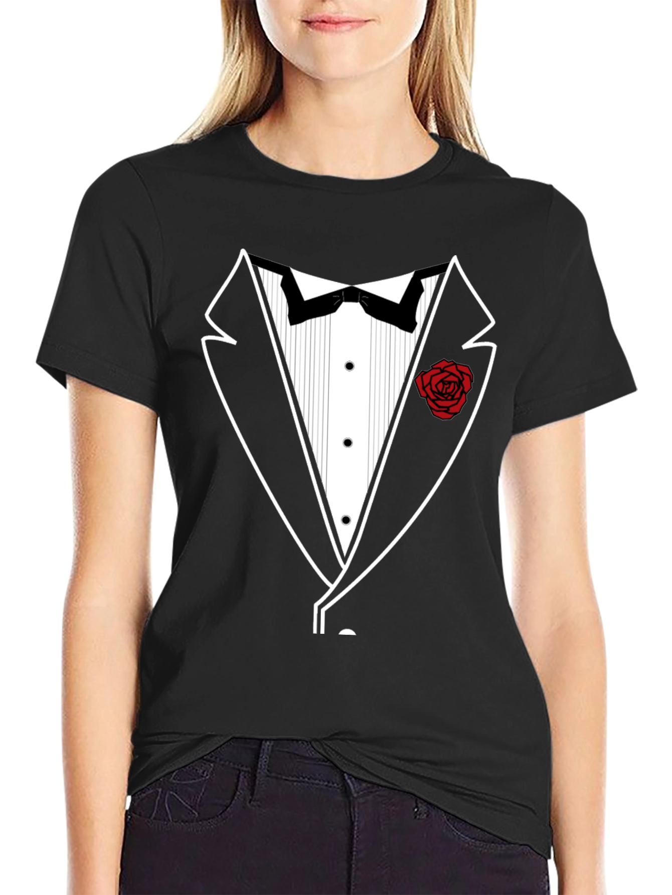 Black Tuxedo T-Shirt - Stylish Formal Wear Alternative view 2