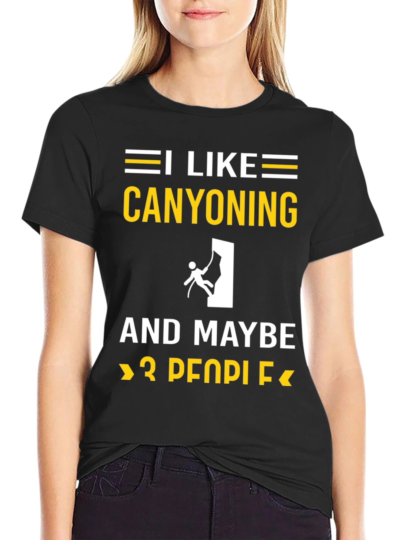 Black Canyoning Lover T-Shirt: I Like Canyoning and Maybe 3 People view 2