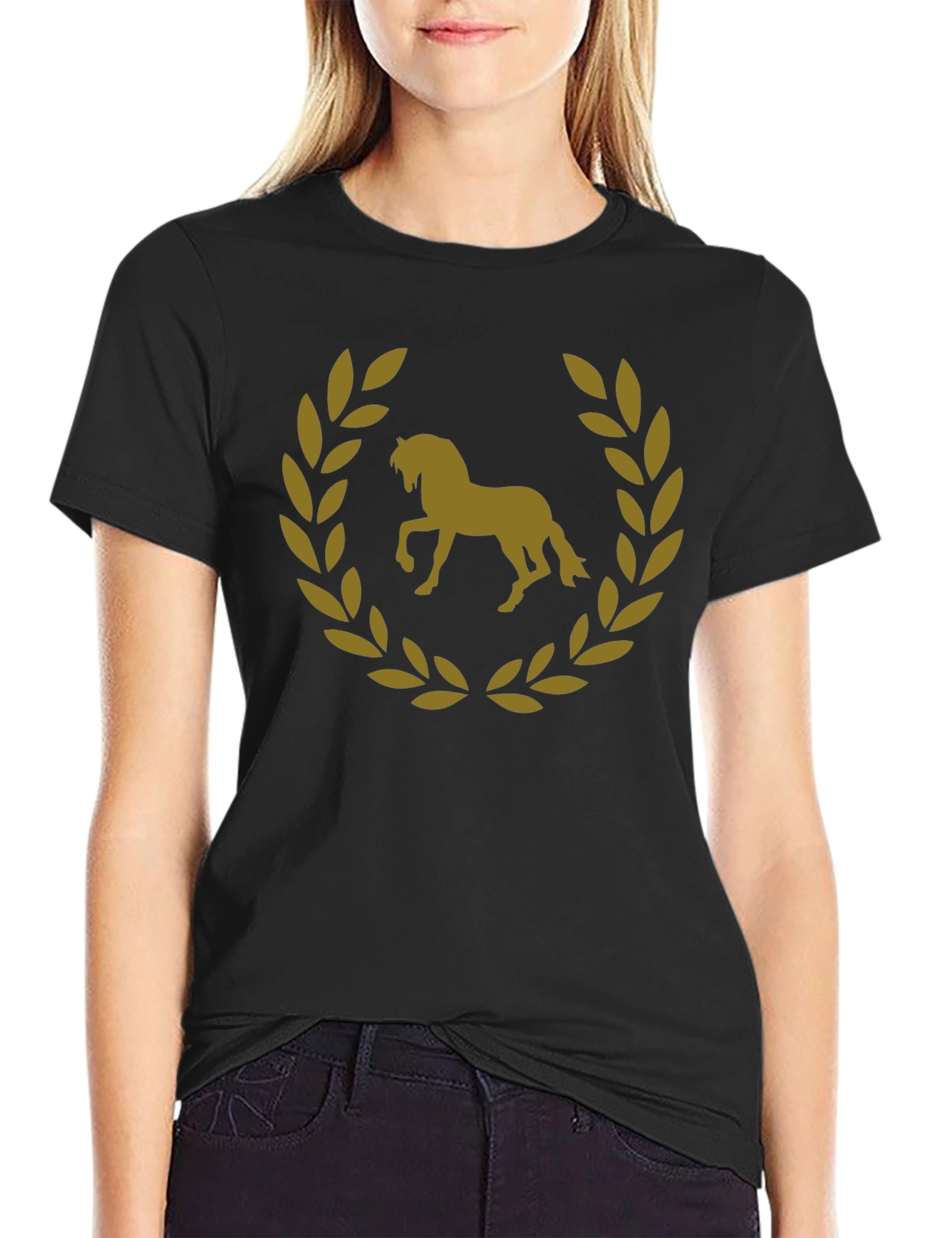 Black Horse Laurel Wreath Graphic Tee view 2