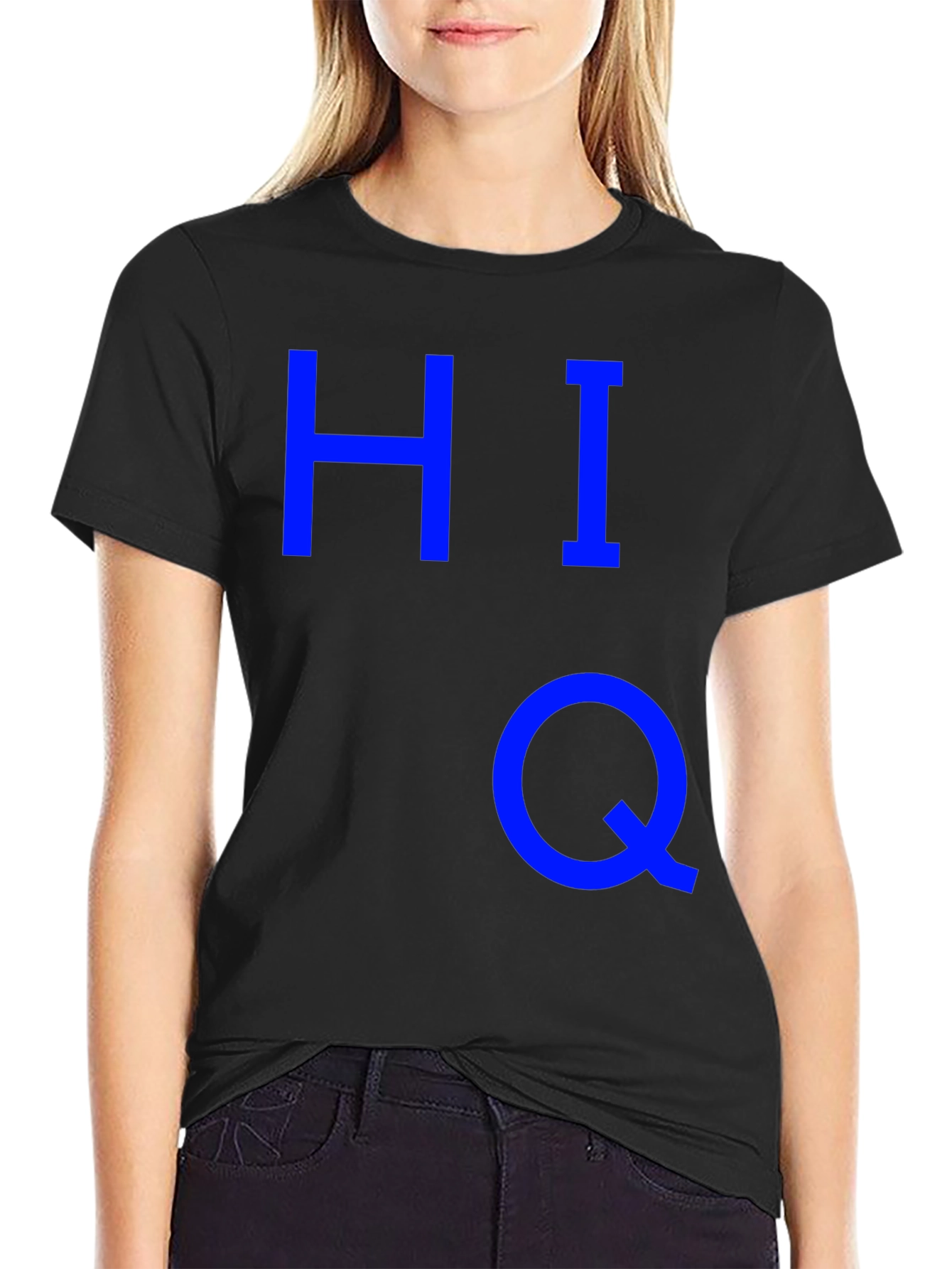 Black HIQ Graphic T-Shirt - Bold Blue Design view 2