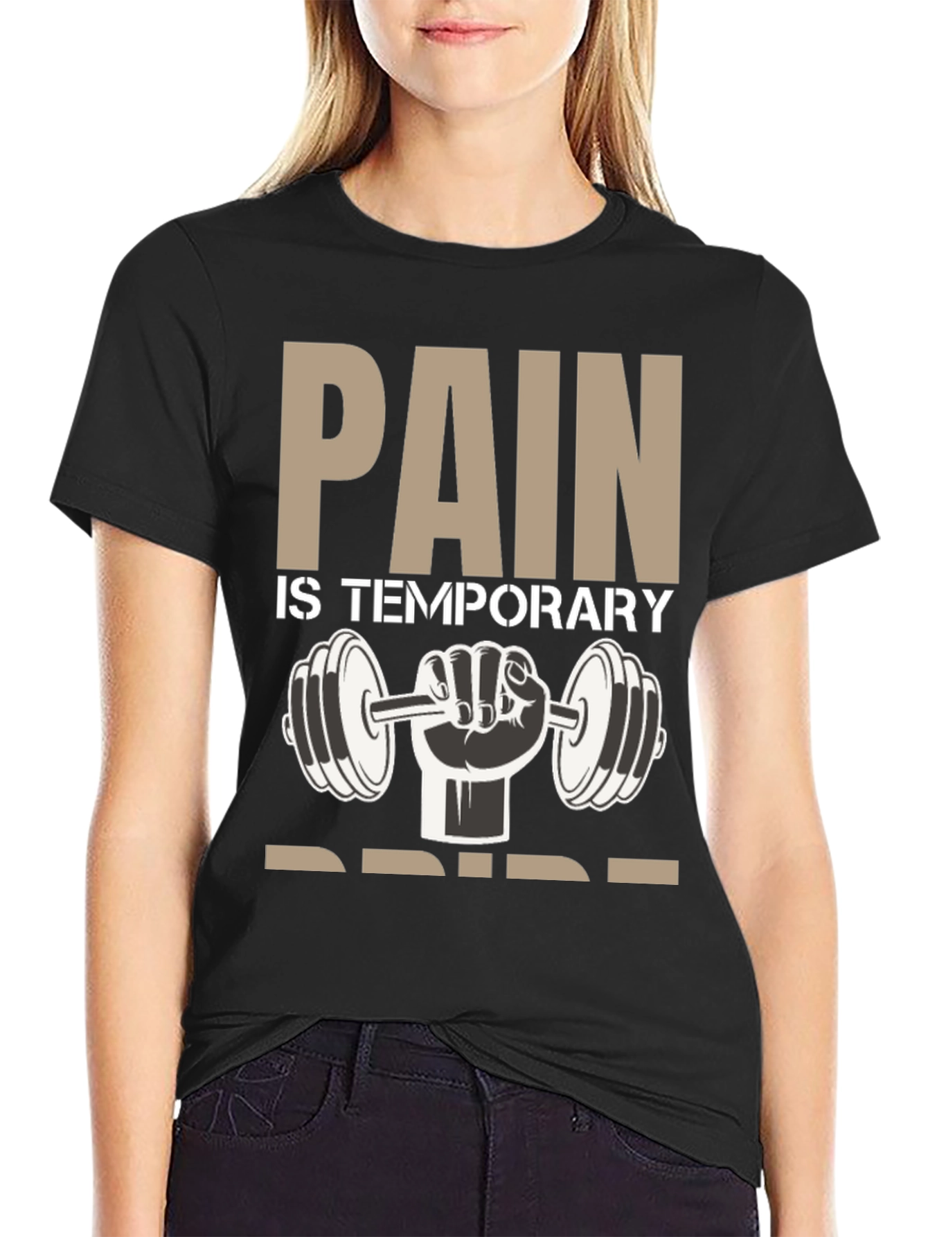 Black Pain is Temporary Pride T-Shirt Gym Workout Motivation view 2