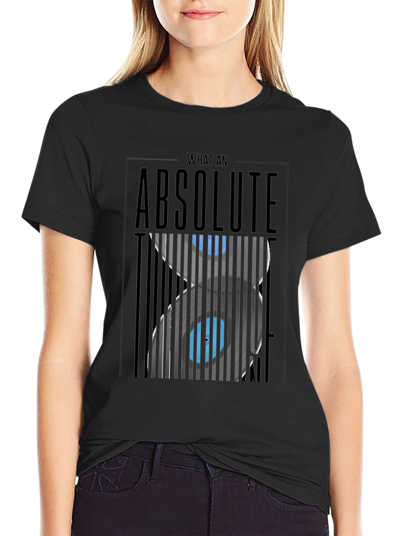 Black Absolute Unit T-Shirt - Optical Illusion Design view 2