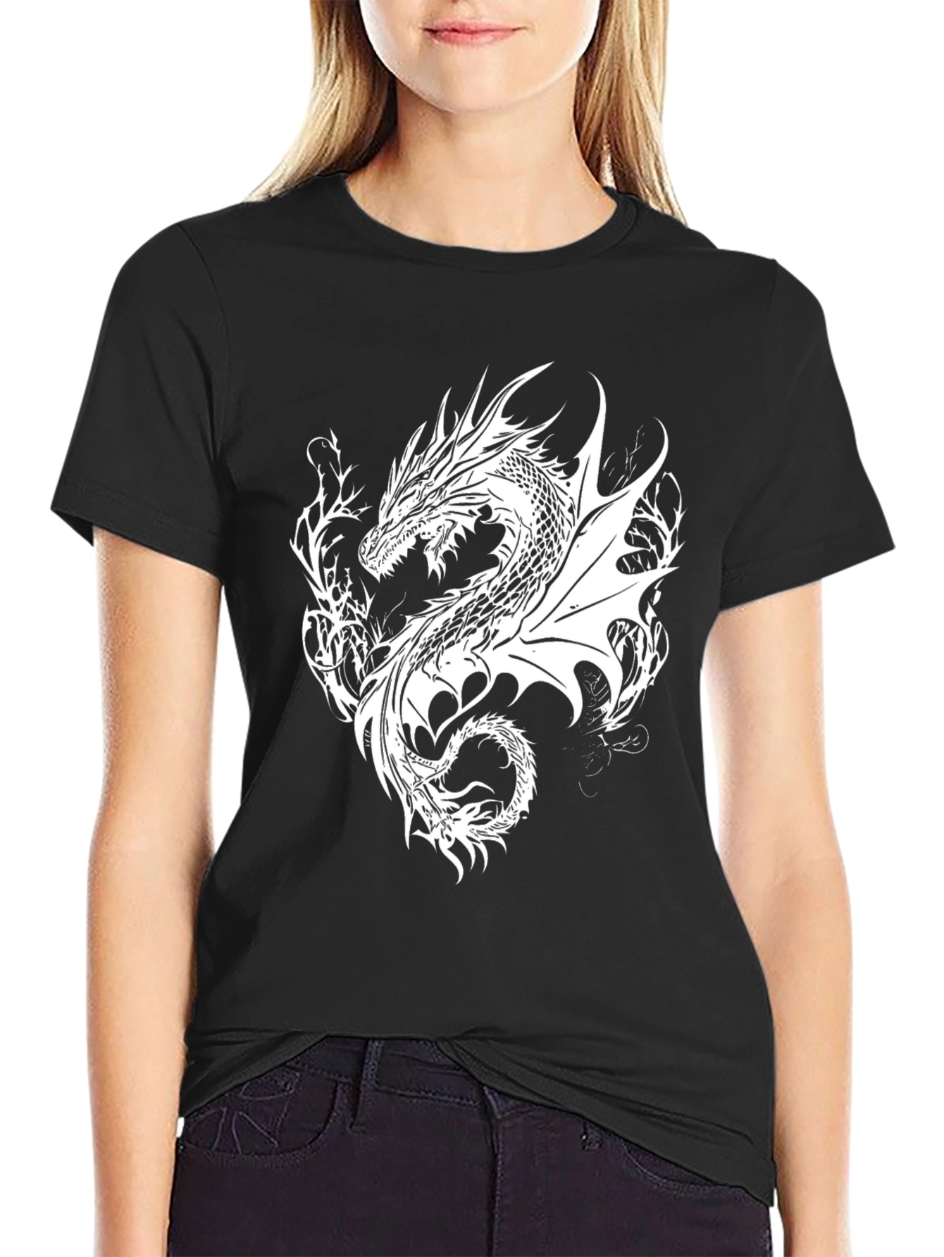 Black Dragon Graphic T-Shirt - Black view 2