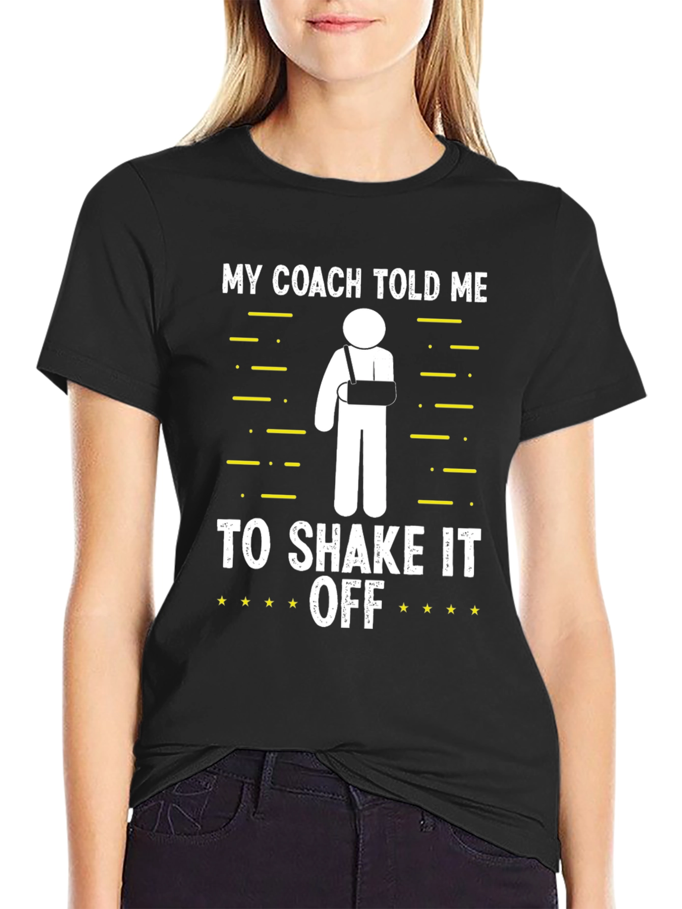 Black Funny My Coach Told Me to Shake It Off T-Shirt view 2
