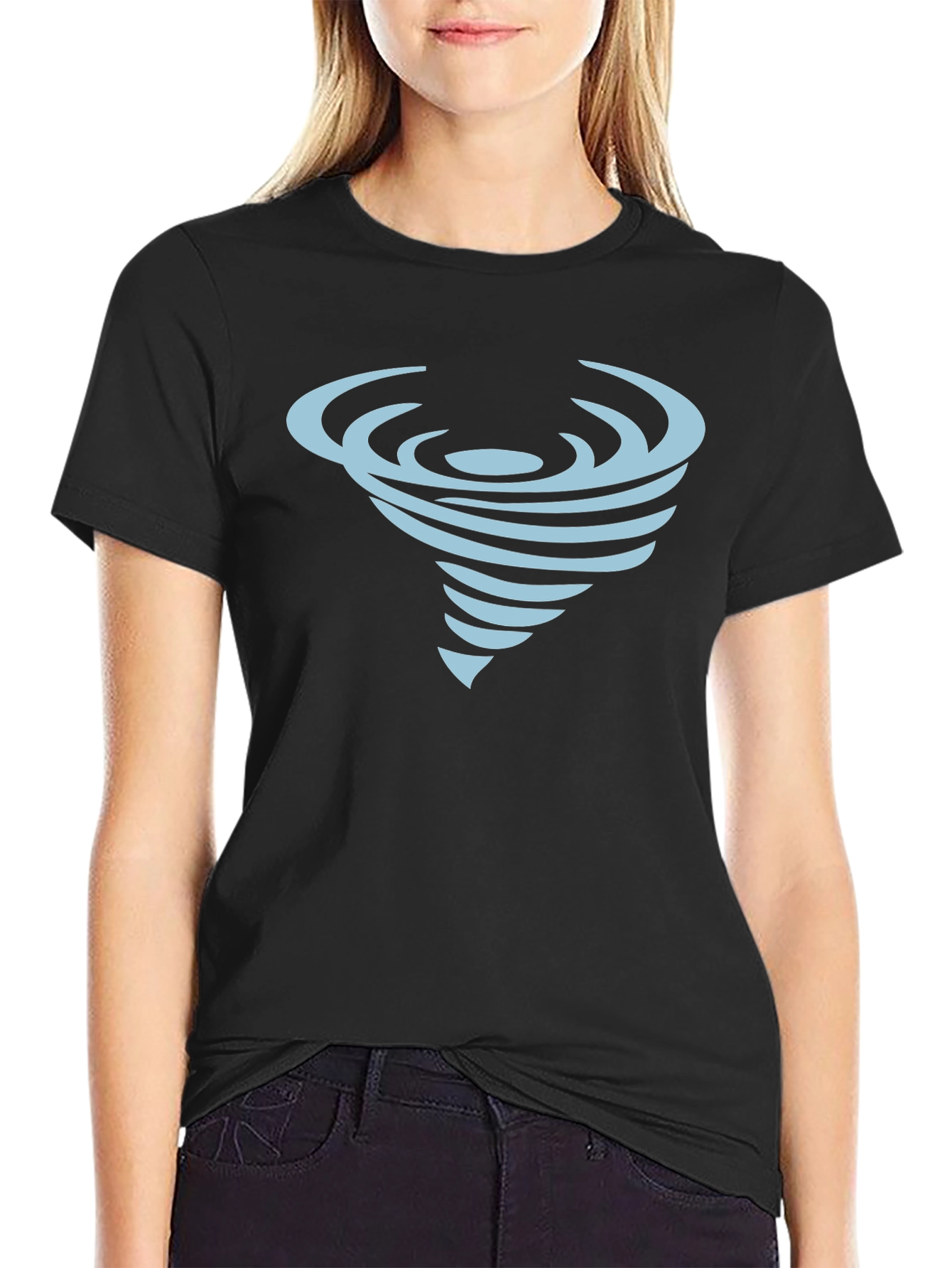 Black Tornado Graphic Black Tee - Unique Design view 2