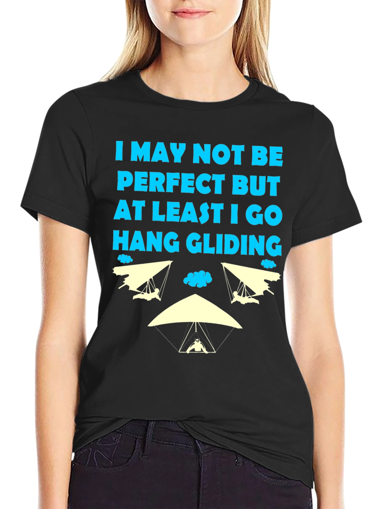 Black Hang Gliding T-Shirt: Imperfectly Awesome! view 2