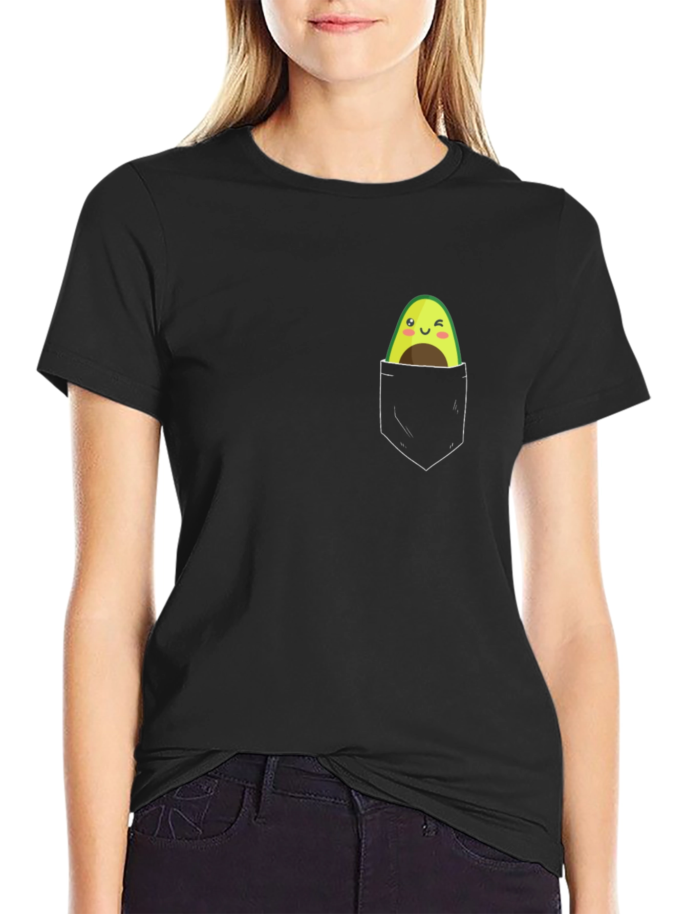 Black Avocado Pocket Tee - Cute & Fun Graphic T-Shirt view 2