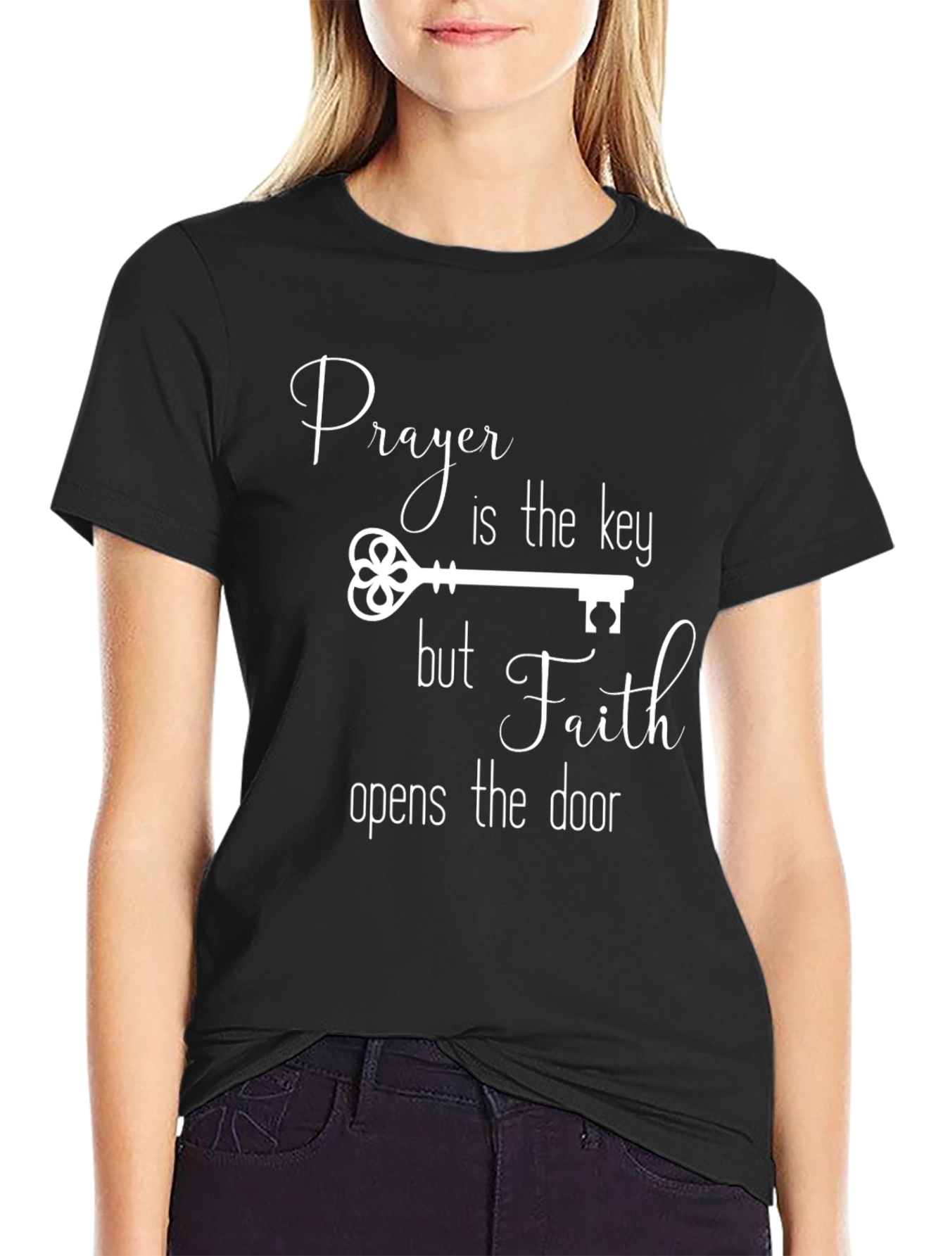 Black Prayer and Faith Graphic T-Shirt view 2