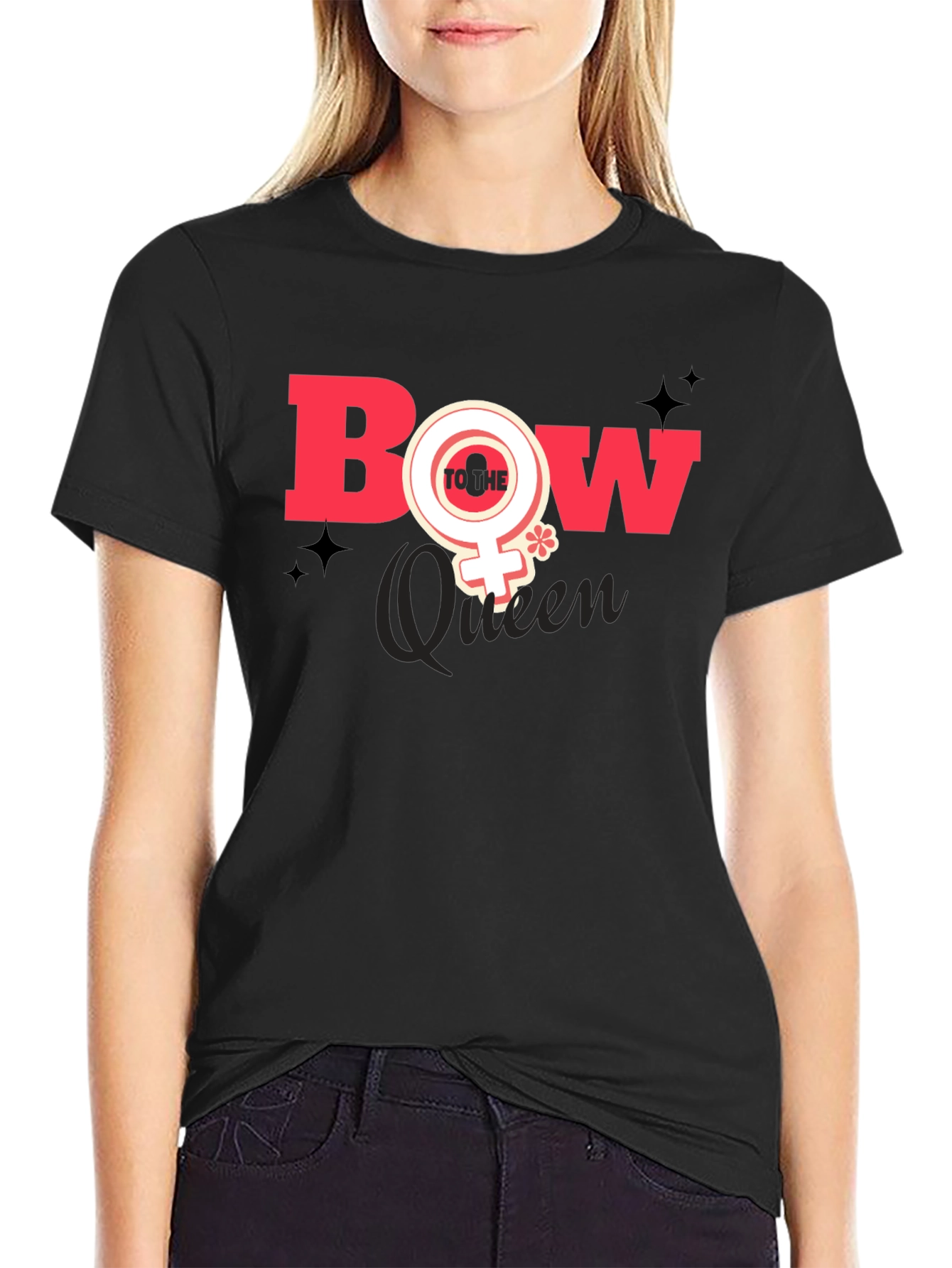 Black Bow To The Queen T-Shirt Black view 2