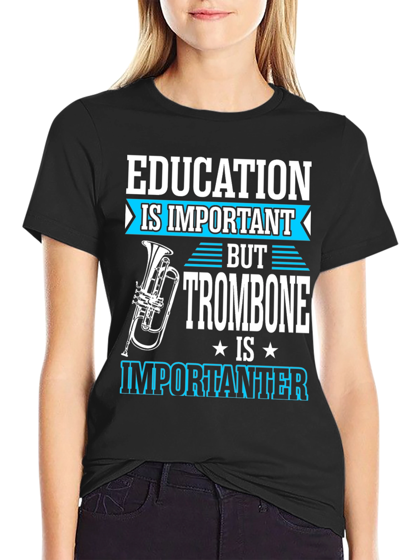Black Education is Important But Trombone T-Shirt view 2