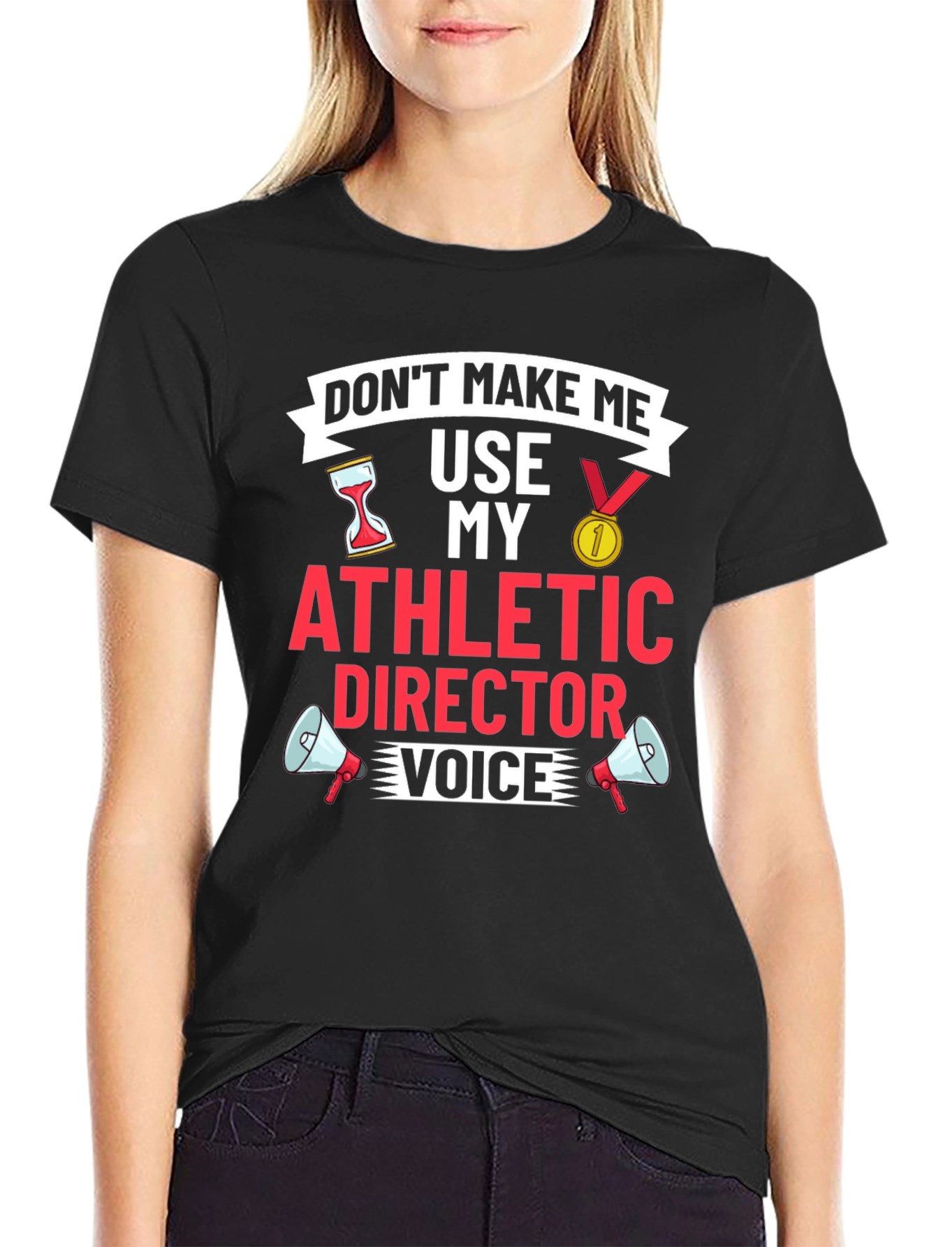 Black Athletic Director Funny Graphic T-Shirt view 2