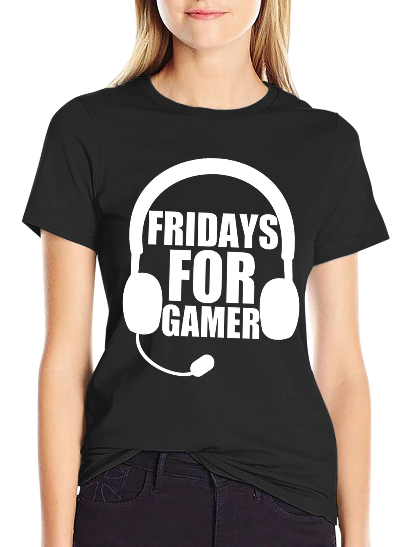 Black Fridays For Gamer Black T-Shirt view 2