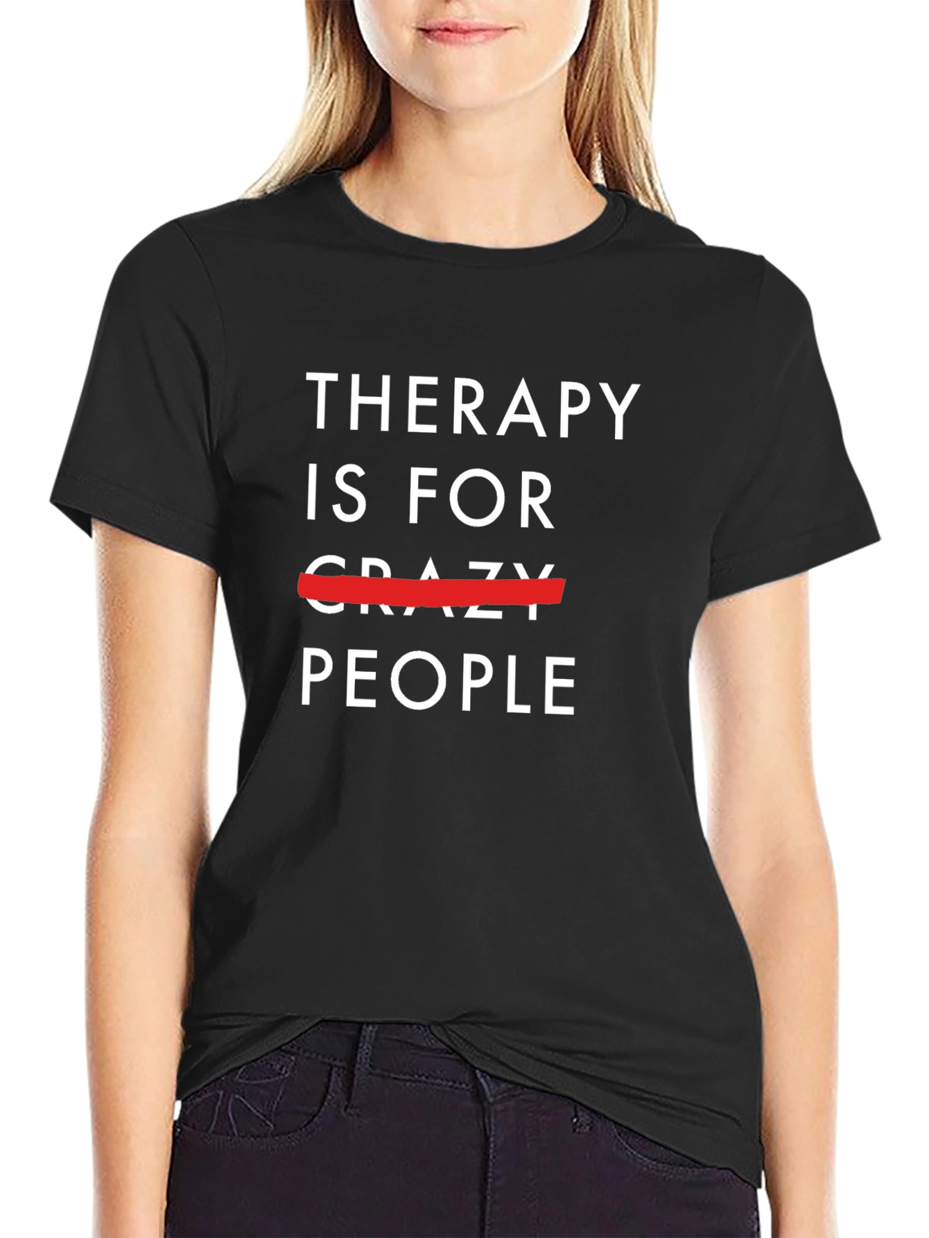Black Therapy is for People Funny Graphic Tee view 2