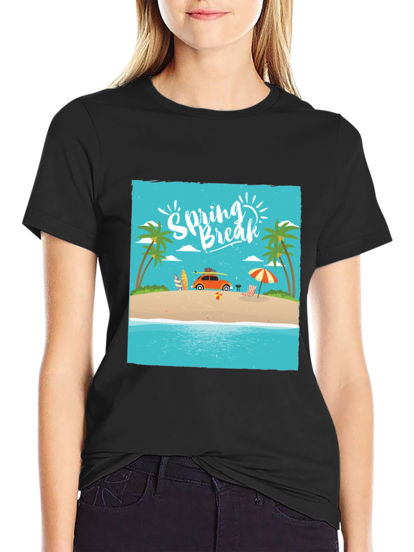 Black Spring Break Beach T-Shirt view 2