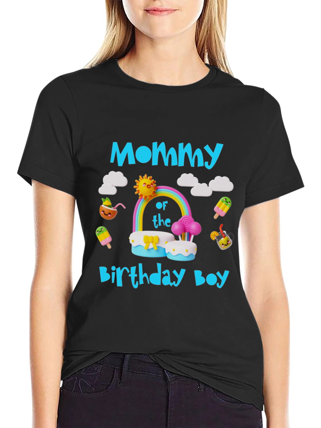 Black Mommy of the Birthday Boy T-Shirt view 2