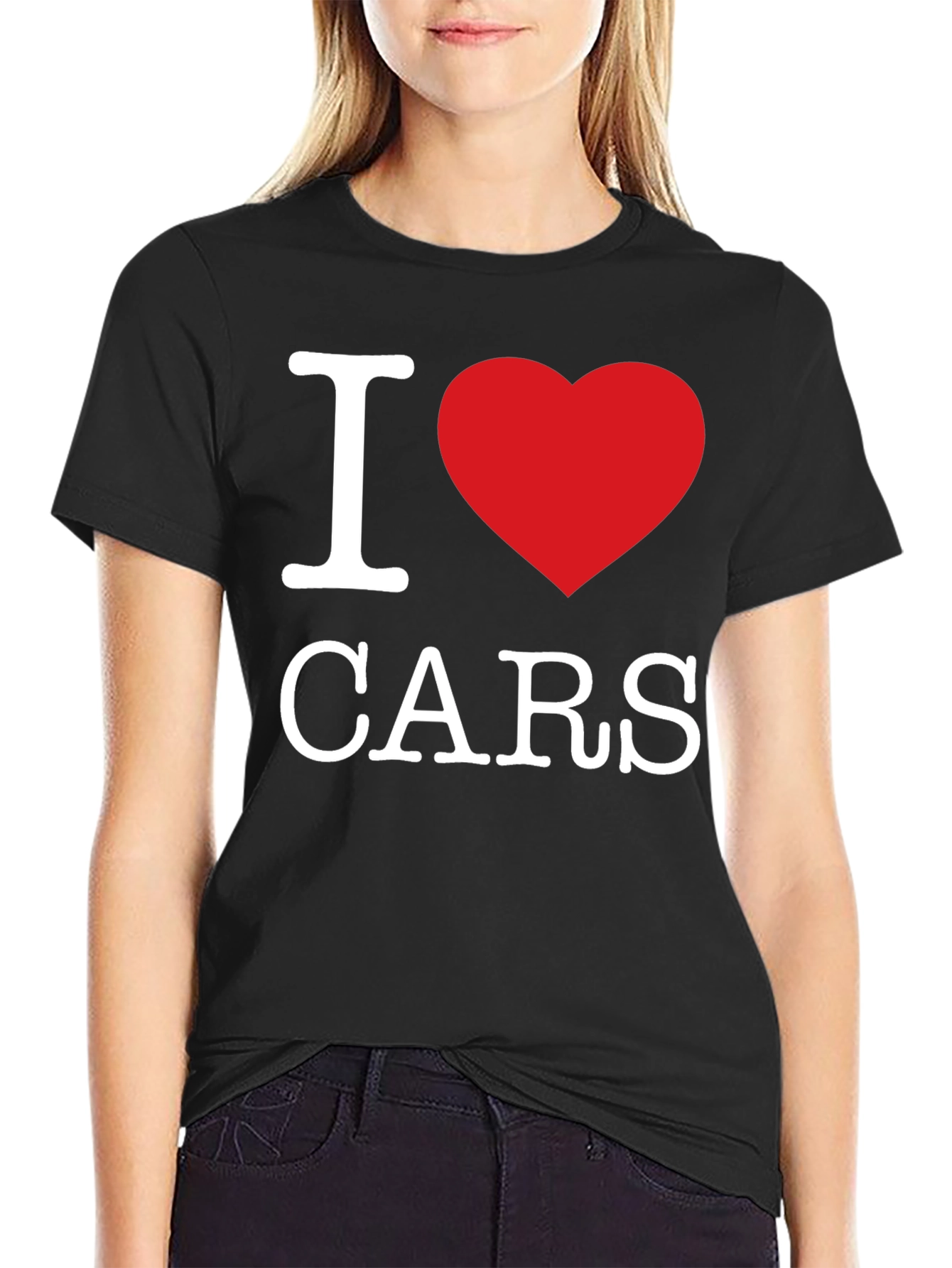 Black I Heart Cars T-Shirt - Black Cotton Blend view 2