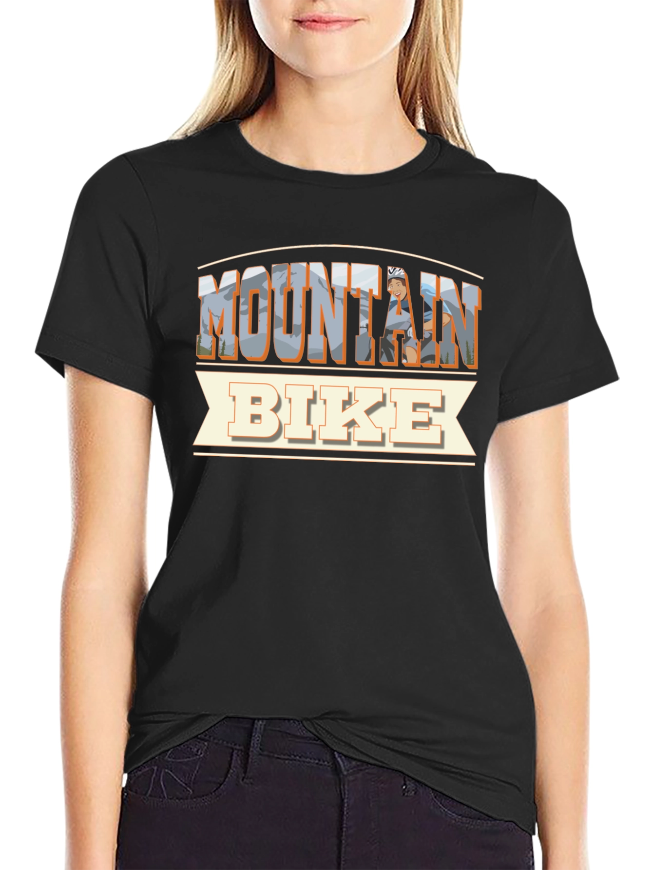 Black Mountain Bike T-Shirt - Outdoor Adventure Design view 2