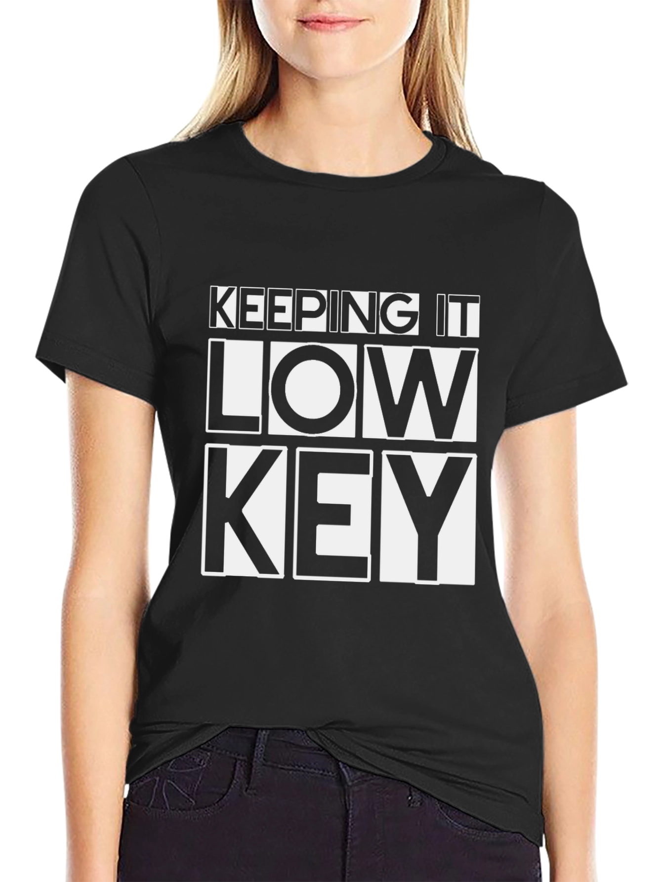 Black Keeping it Low Key Graphic Tee - Black view 2