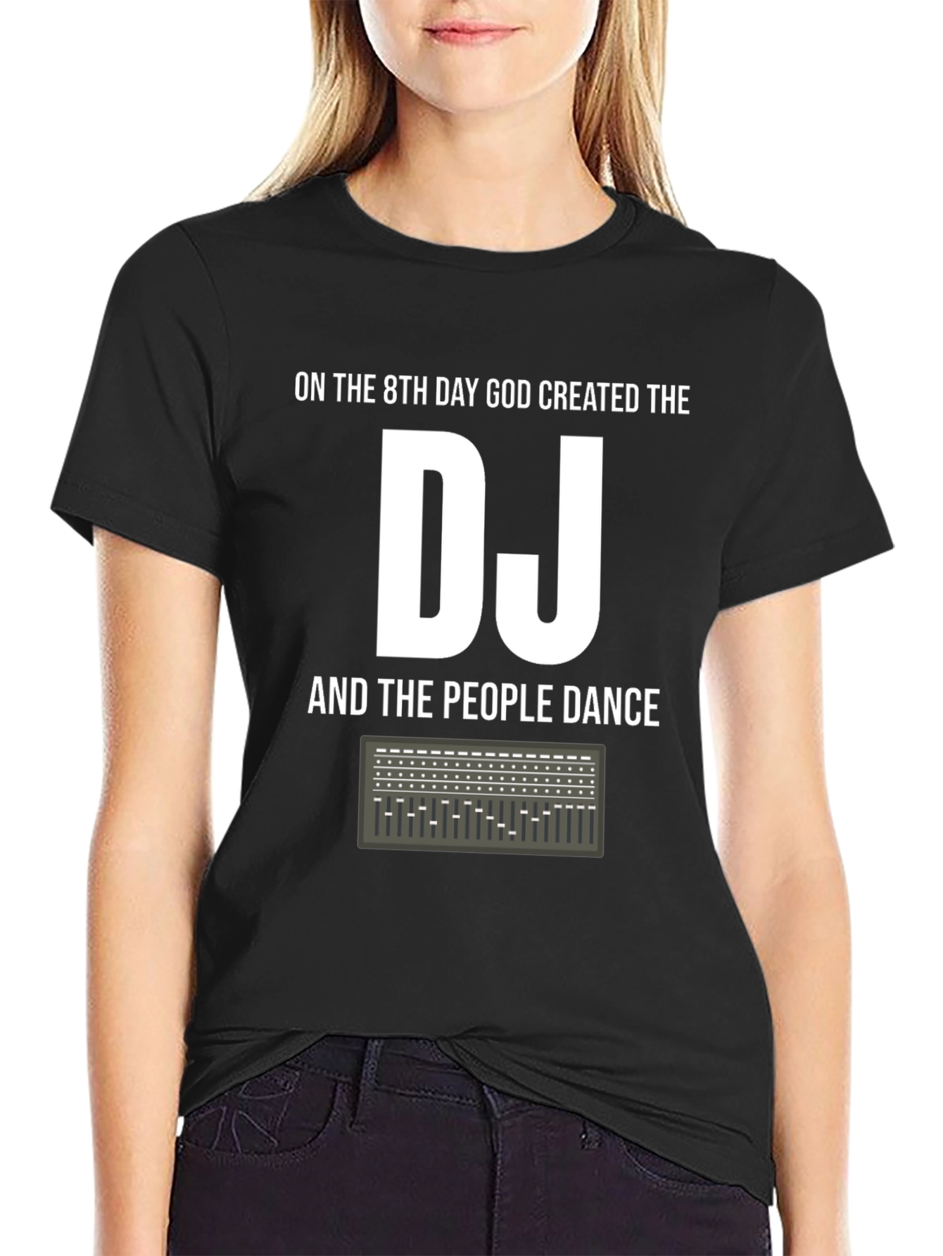Black On the 8th Day God Created The DJ Graphic T-Shirt view 2