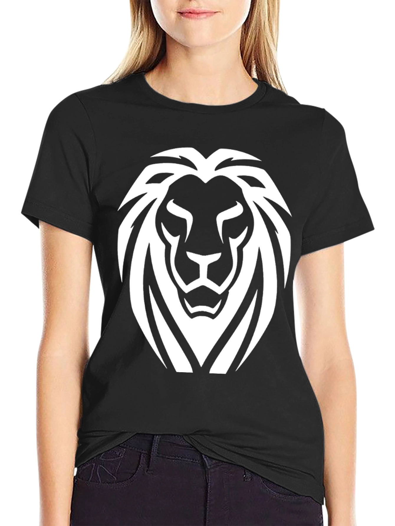 Black Black Lion Graphic Tee - Bold Statement Shirt view 2