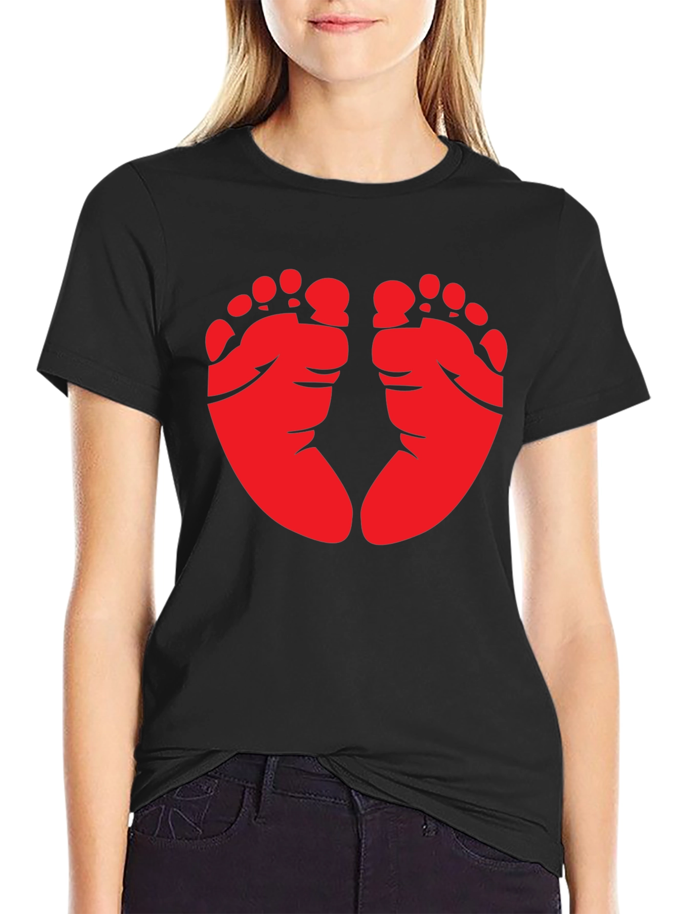 Baby Feet Graphic Tee - Black - 2