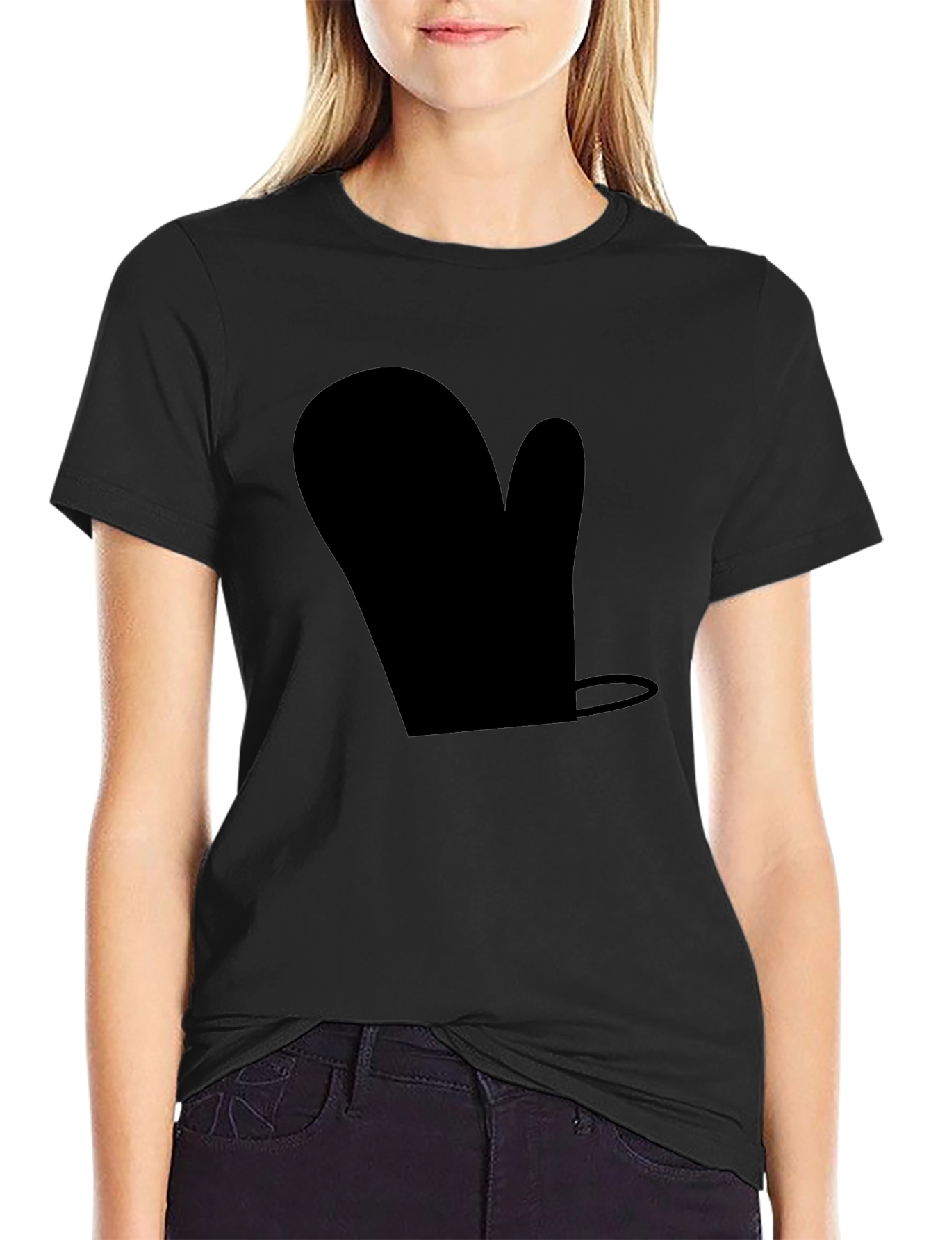 Black Novelty Black Oven Mitt T-Shirt - Quirky Casual Wear view 2