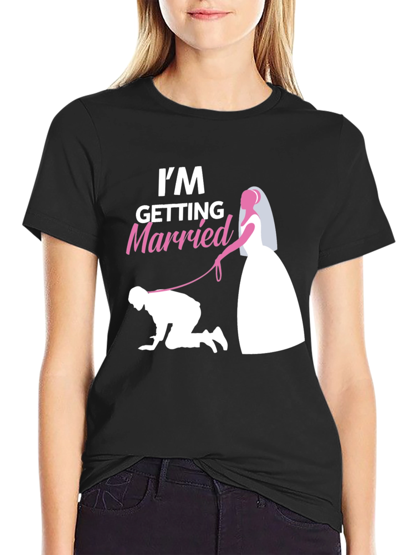 Black Humorous "I'm Getting Married" Graphic T-Shirt view 2