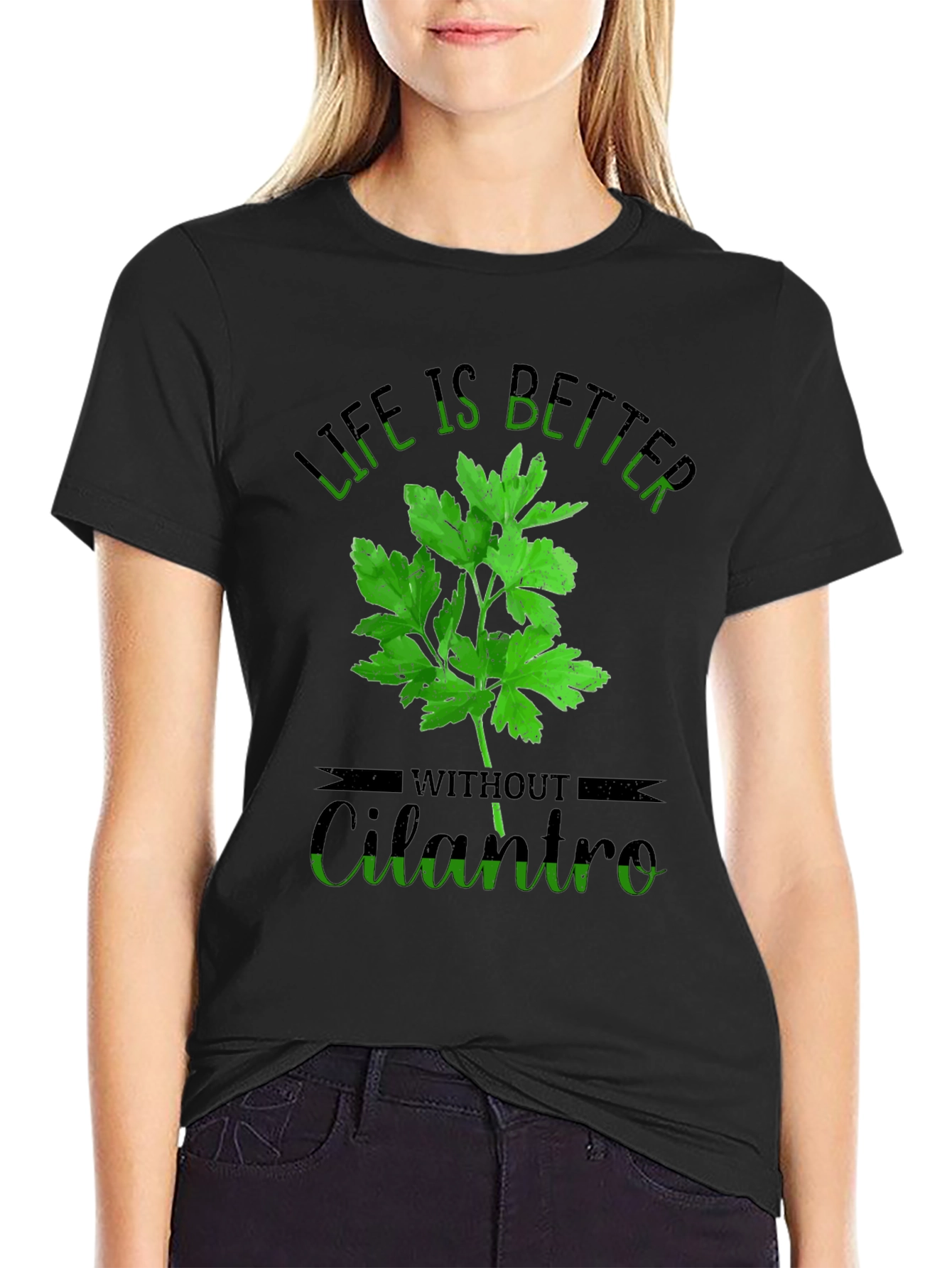 Black Life is Better Without Cilantro T-Shirt view 2