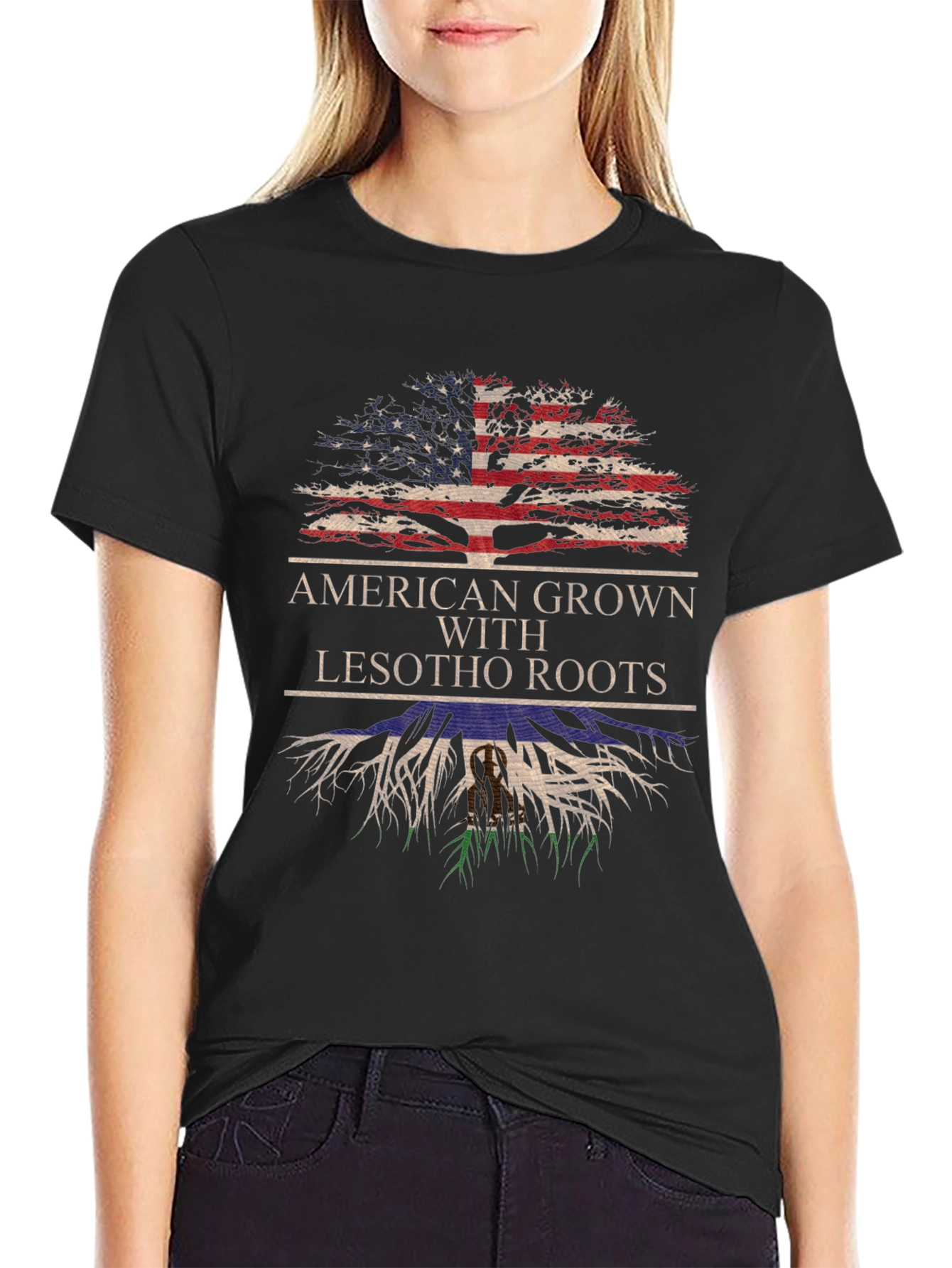 American Grown with Lesotho Roots T-Shirt - 2