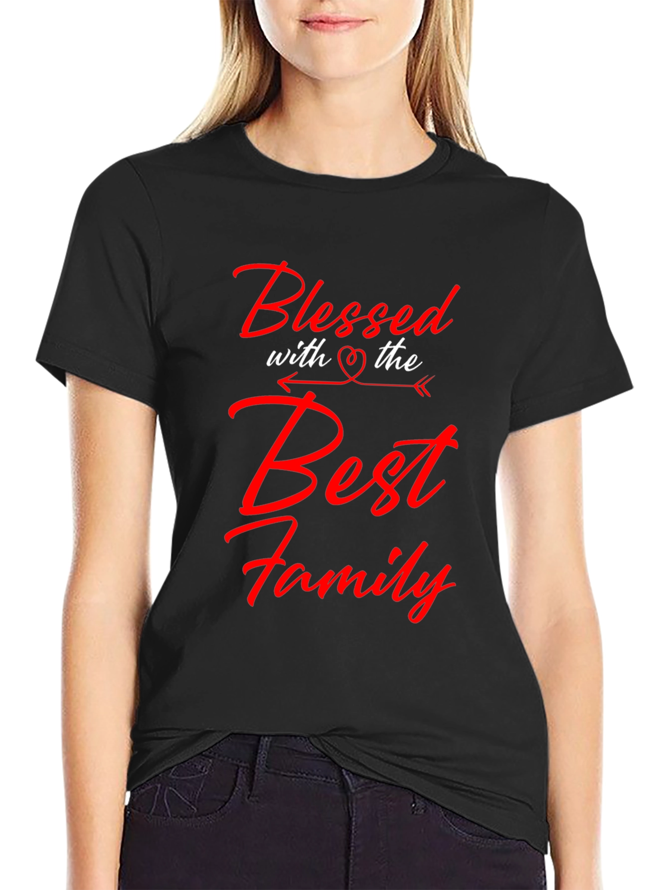 Black Blessed with the Best Family Graphic Tee view 2