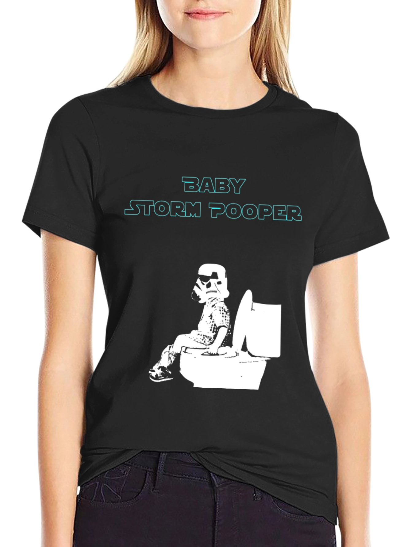 Black Baby Storm Pooper T-Shirt - Black Cotton Blend view 2