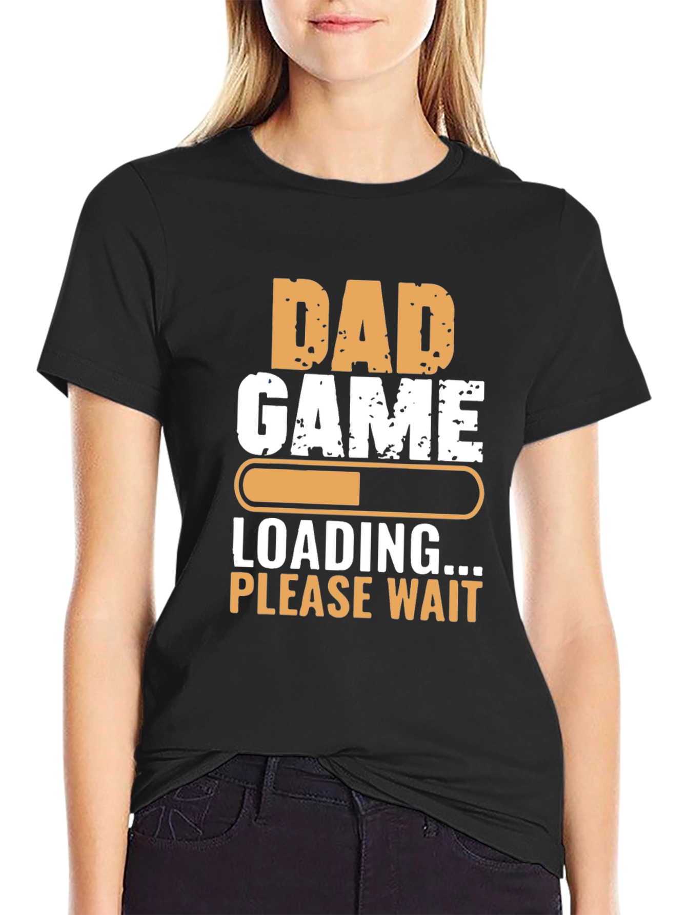 Black Dad Game Loading T-Shirt - Funny Father's Day Tee view 2