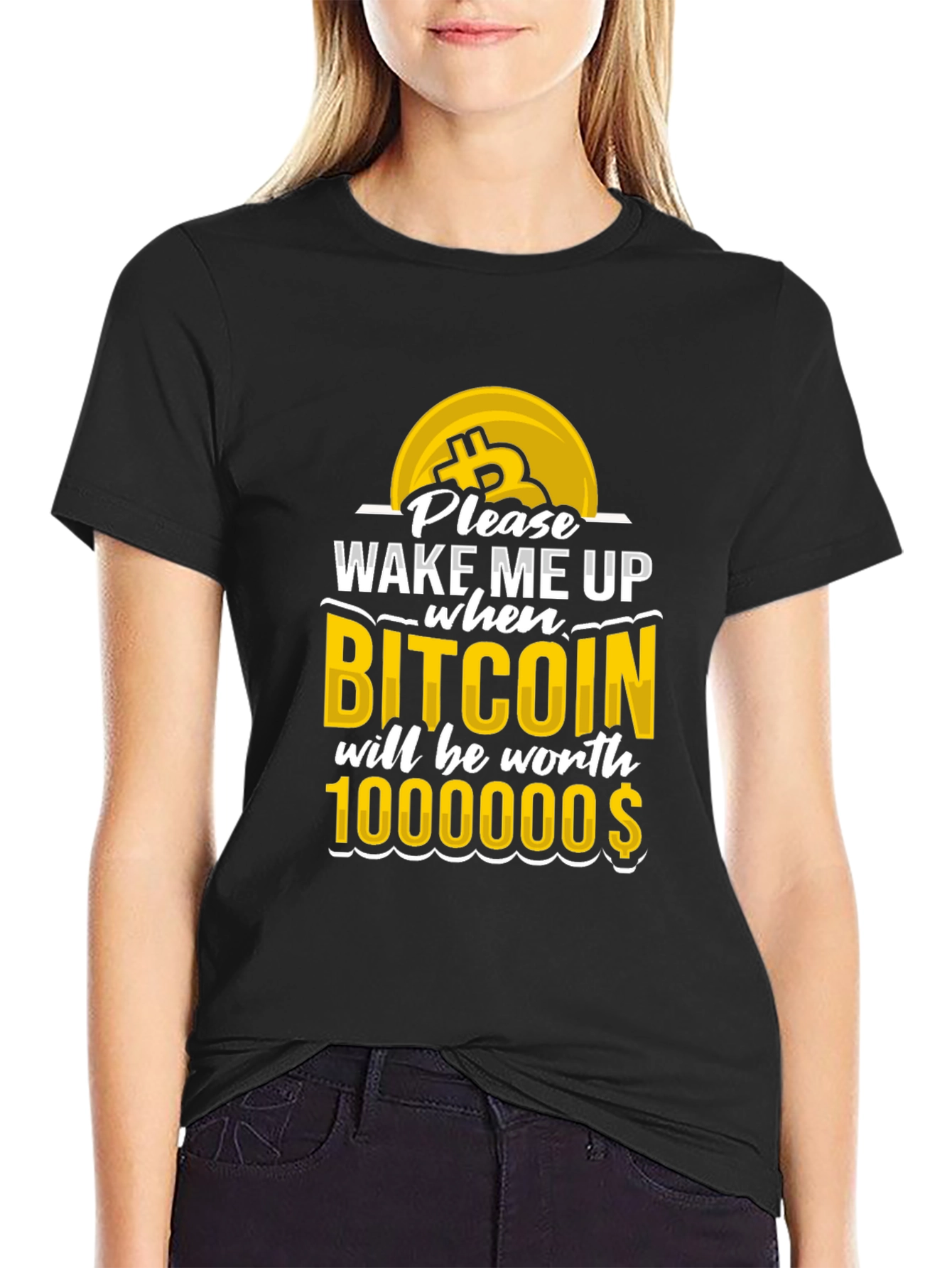 Black Bitcoin Dream T-Shirt - Wake Me Up! view 2