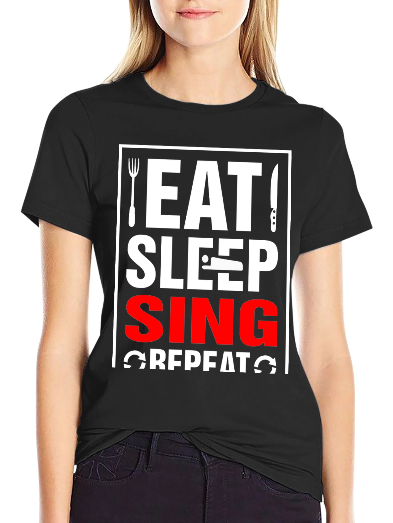 Eat Sleep Sing Repeat Graphic Tee - 2