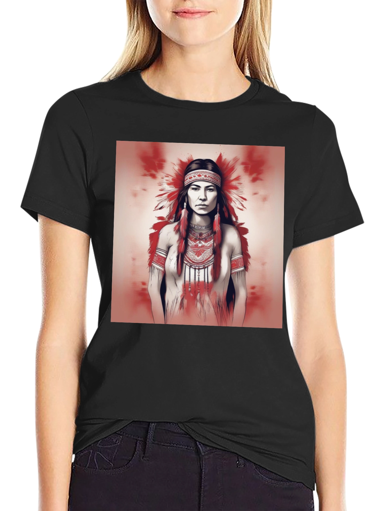Black Native American Woman Graphic Tee view 2