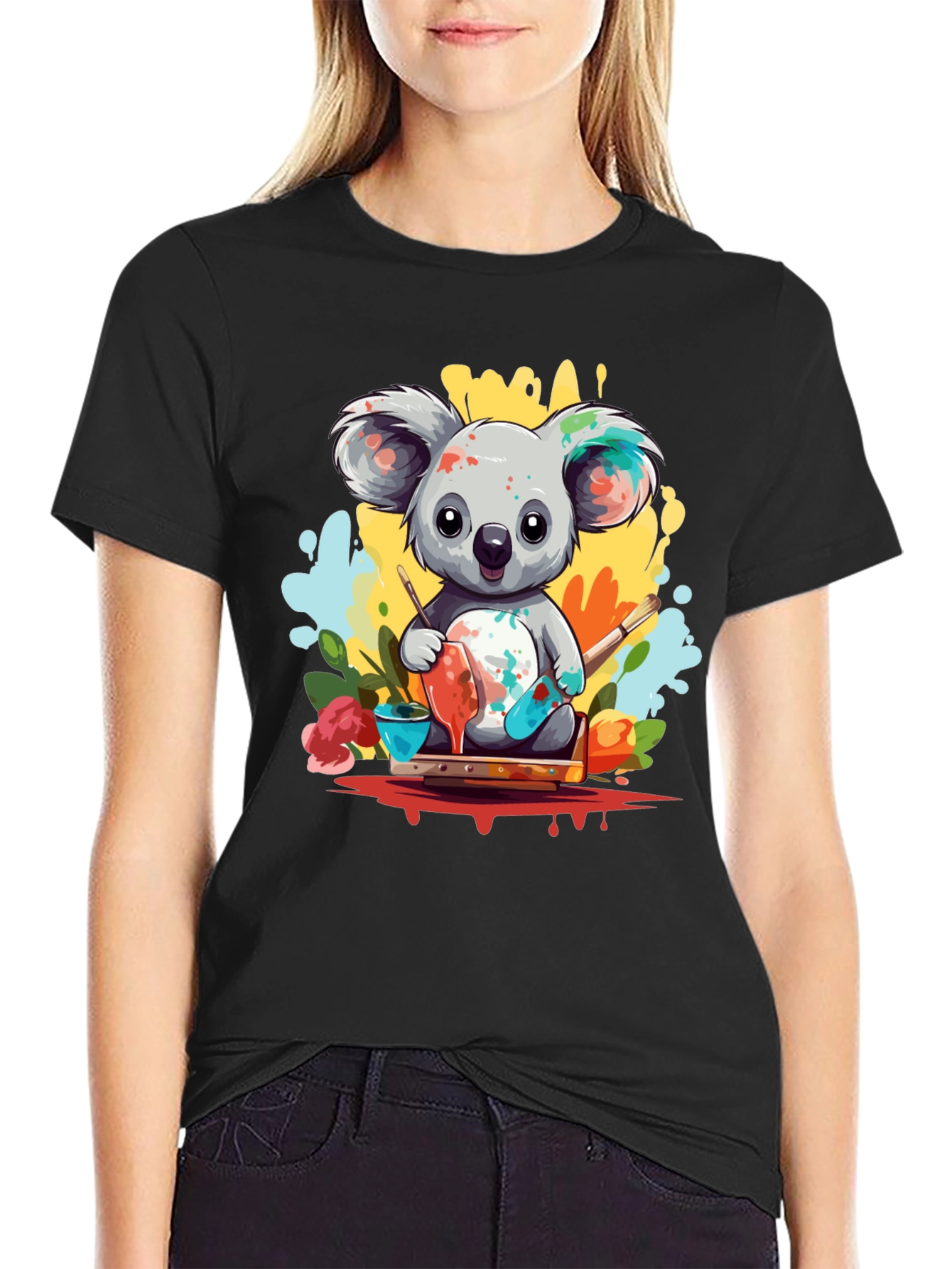 Koala Artist Graphic Tee - Cute & Colorful - 2