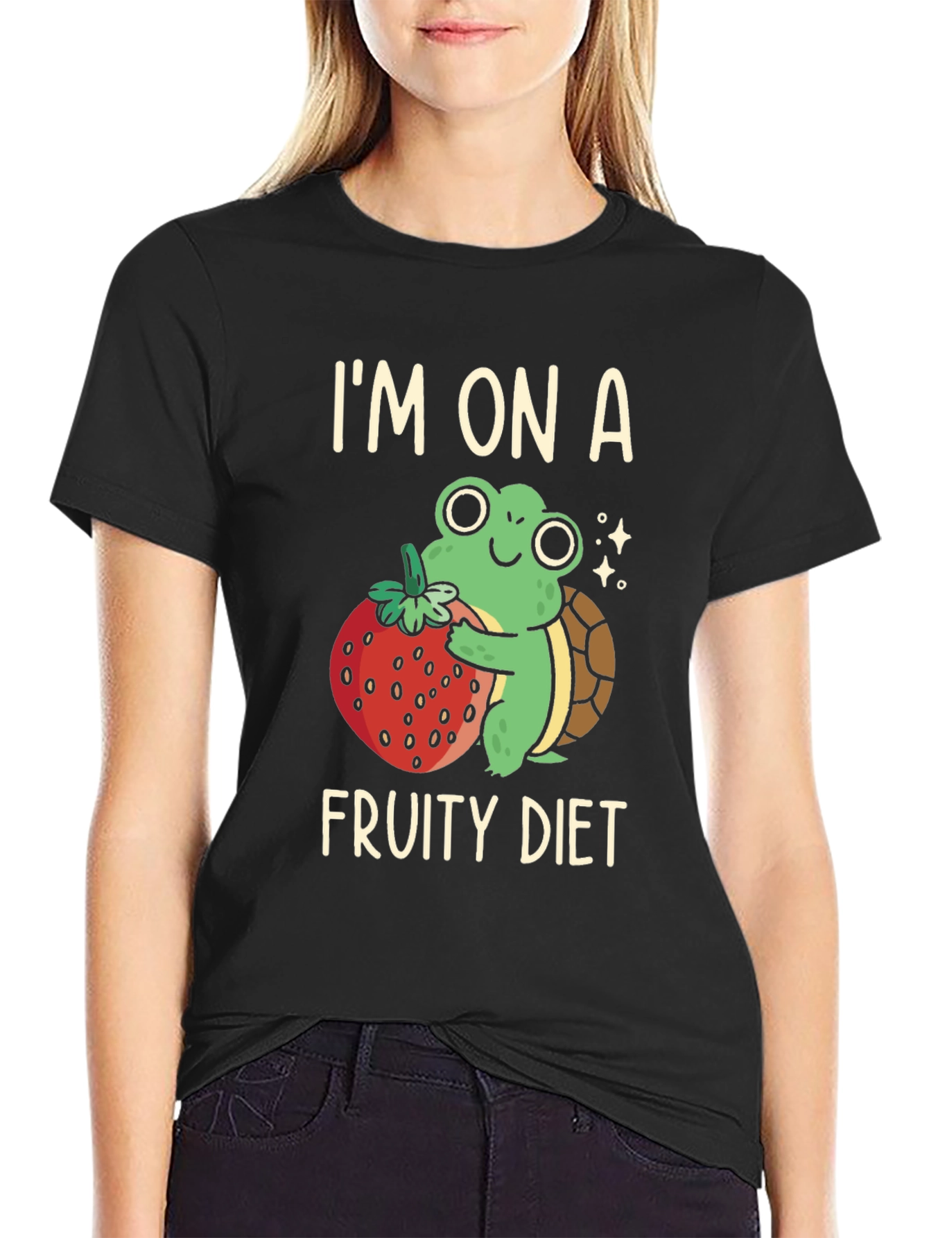 Black Fruity Diet Turtle Graphic Tee view 2