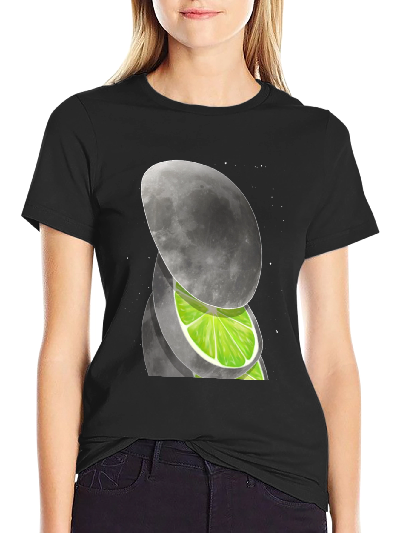 Black Lunar Citrus Graphic Tee - Black Cotton Blend view 2