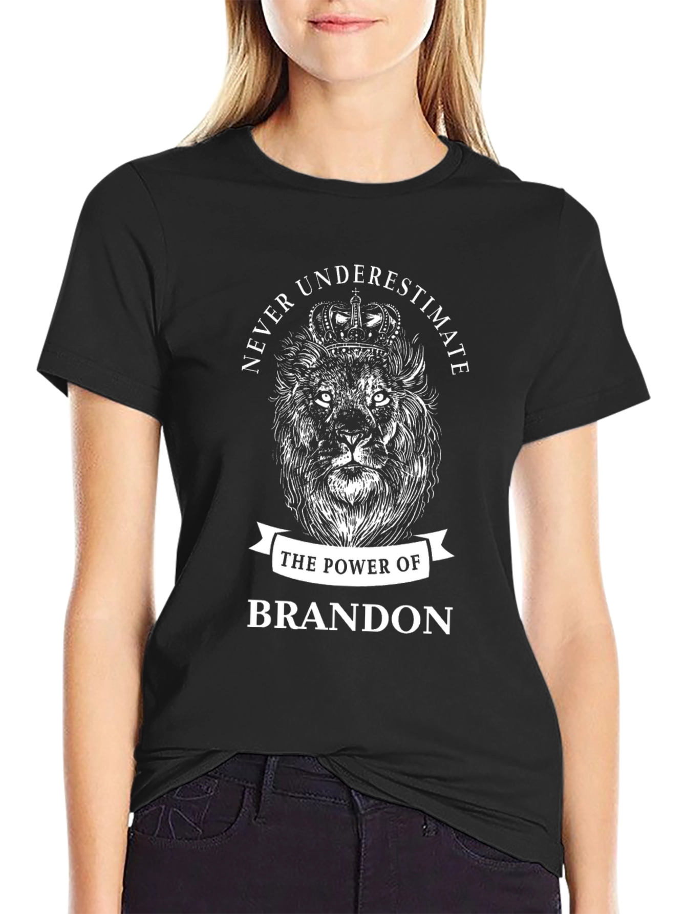 Black The Power of Brandon Lion Graphic Tee - Black view 2