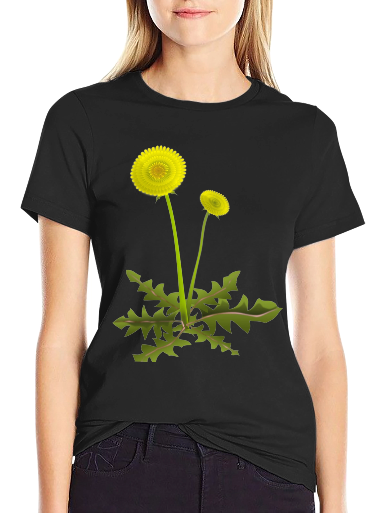 Black Dandelion Graphic Tee - Black view 2