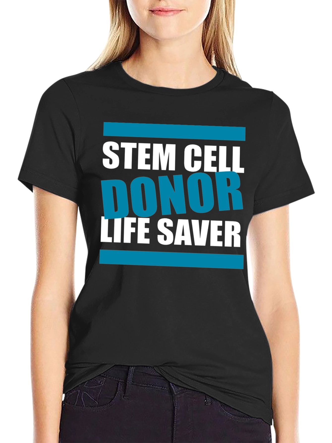 Black Stem Cell Donor Life Saver T-Shirt view 2