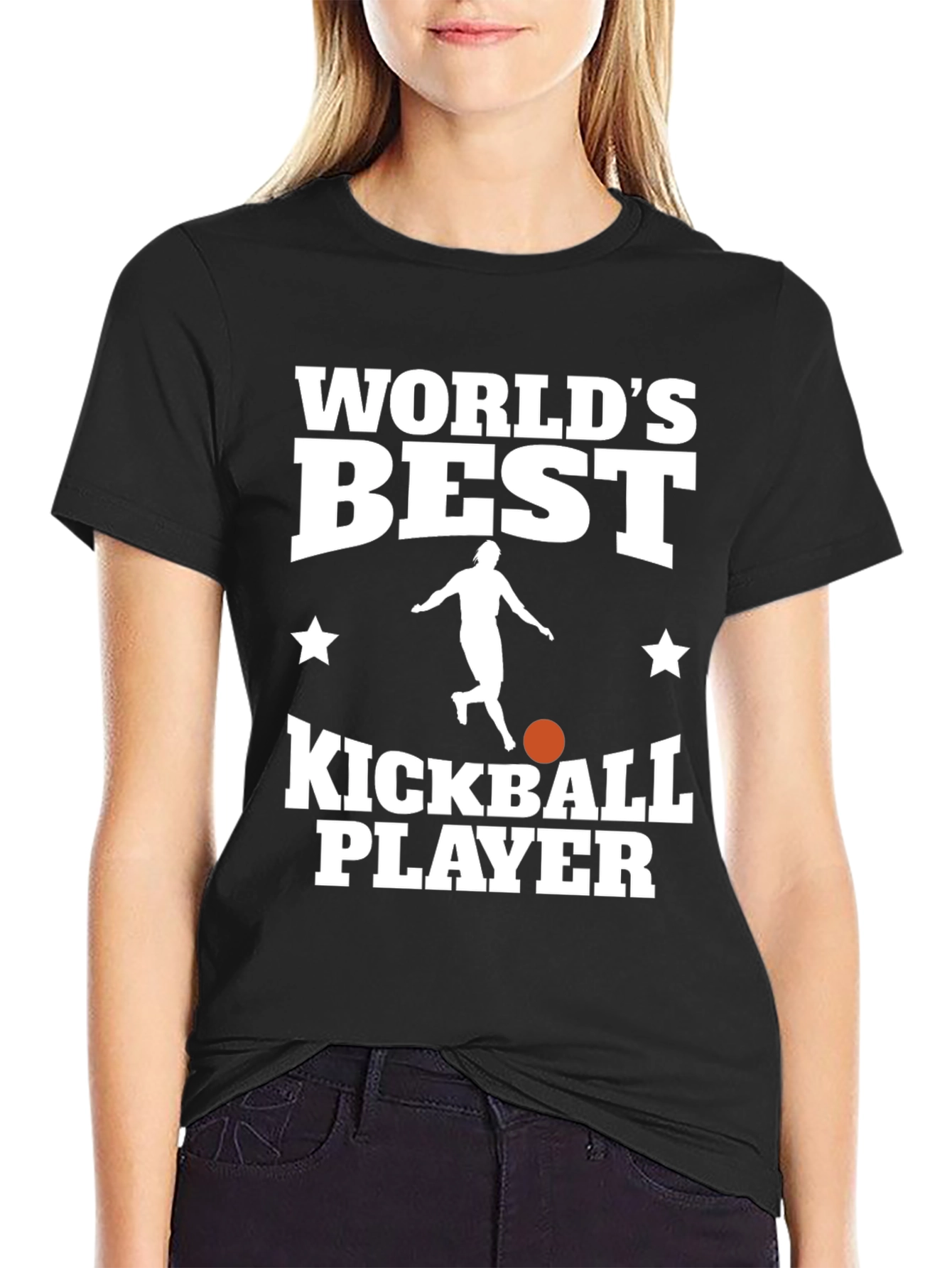 Black World's Best Kickball Player Graphic Tee view 2