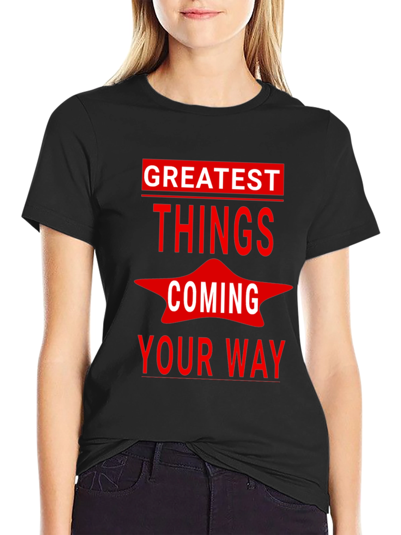 Black Greatest Things Coming Your Way Graphic Tee view 2