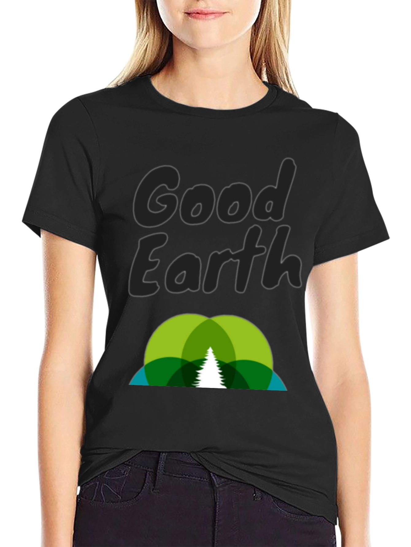 Black Good Earth Graphic Tee - Nature Lover's Shirt view 2