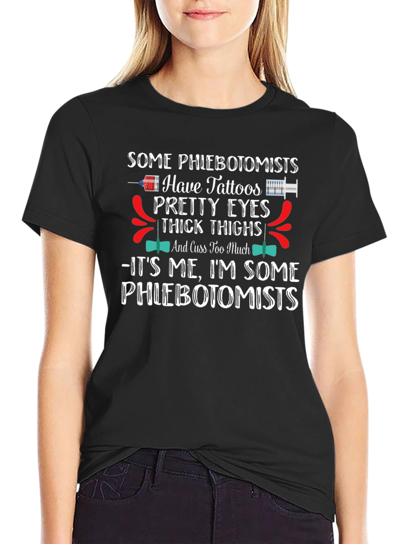 Black Phlebotomist Tattooed Graphic Tee view 2