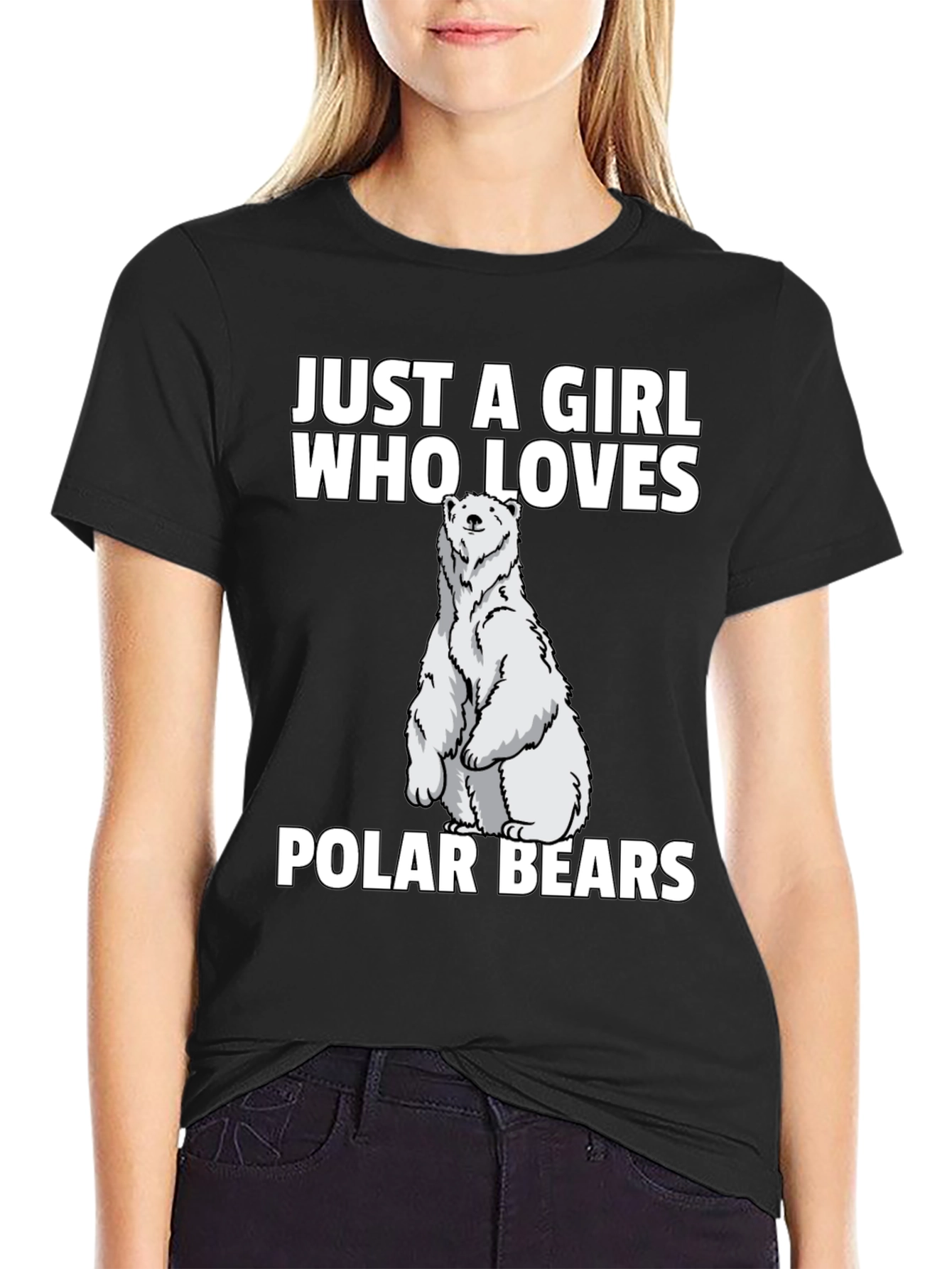 Black Girl Who Loves Polar Bears T-Shirt view 2